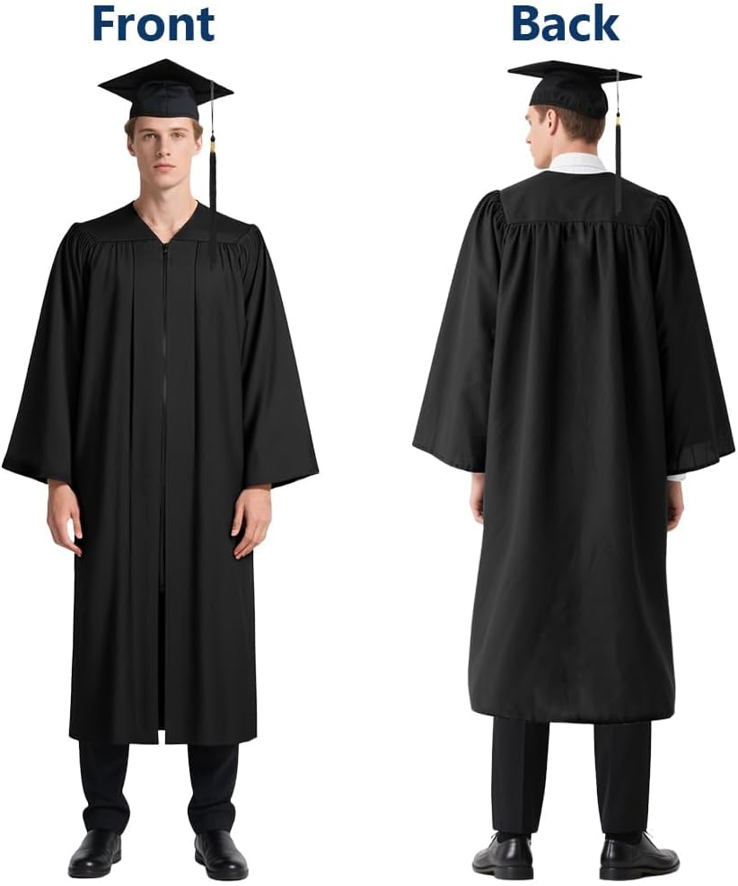 Detalle de AUYAO afstudeertoga met baret voor volwassenen, polyester, S/M/L