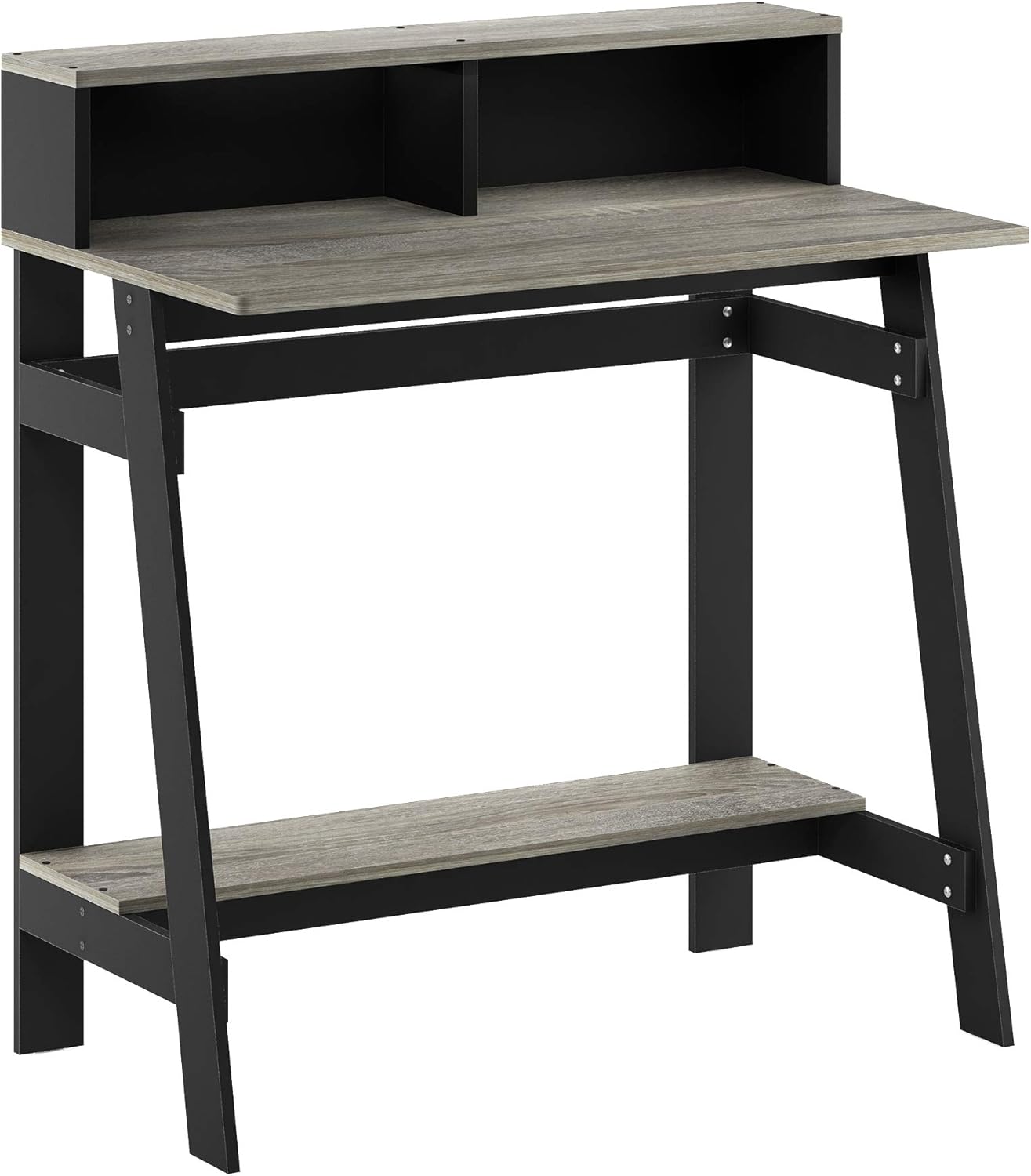 Detalle de Furinno Simplistic A-Frame computer desk in Black & French Oak