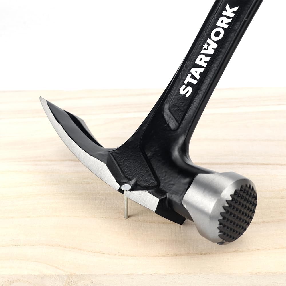 Detalle 2 de STARWORK TRUE MECHANIC™ Martello per chiodatura con impugnatura comoda, testa in lega di acciaio e manico in acciaio, antivibrazione – 623 g