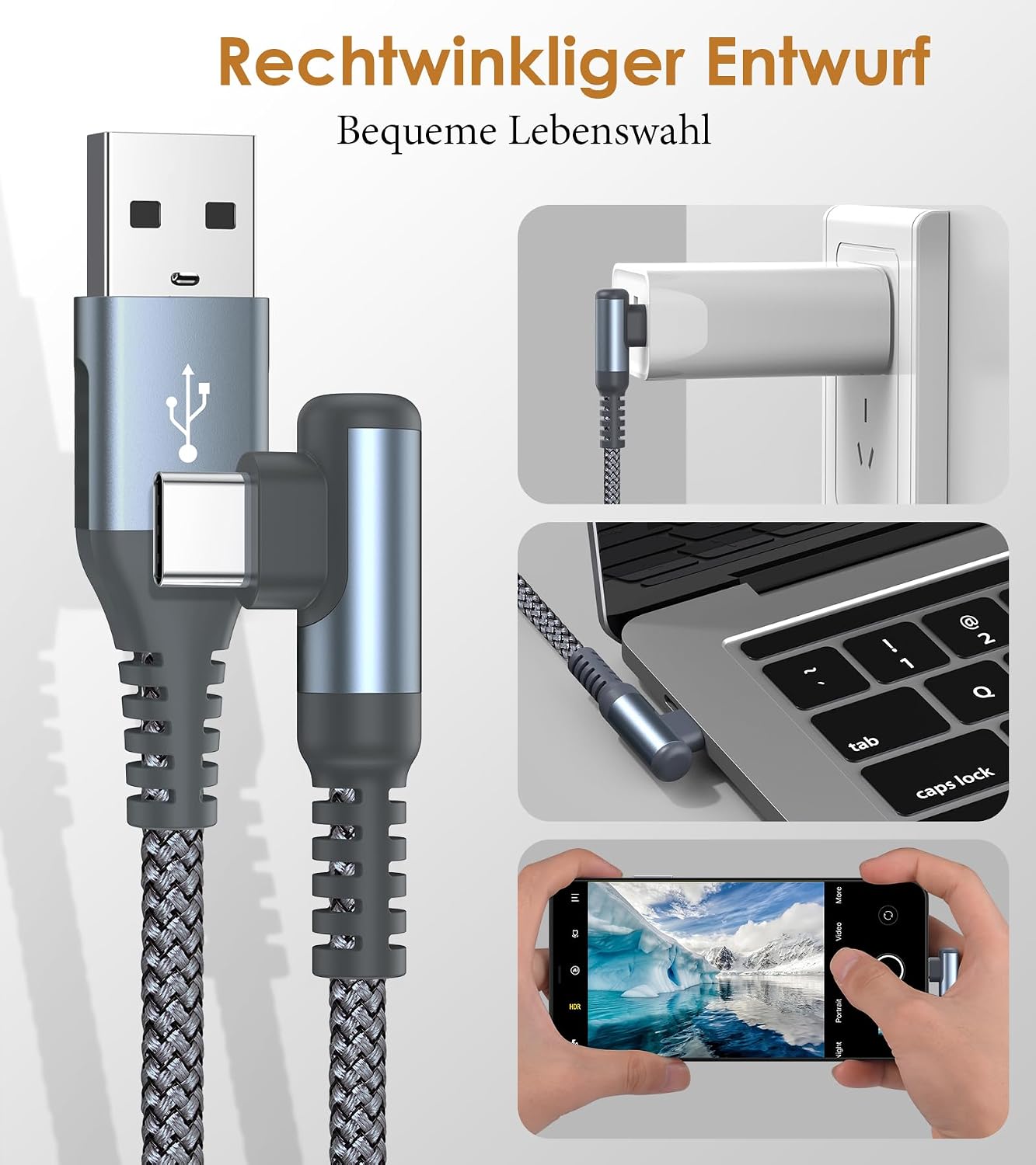 Detalle 2 de USB C Kabel 3.1A 3M Schnellladung