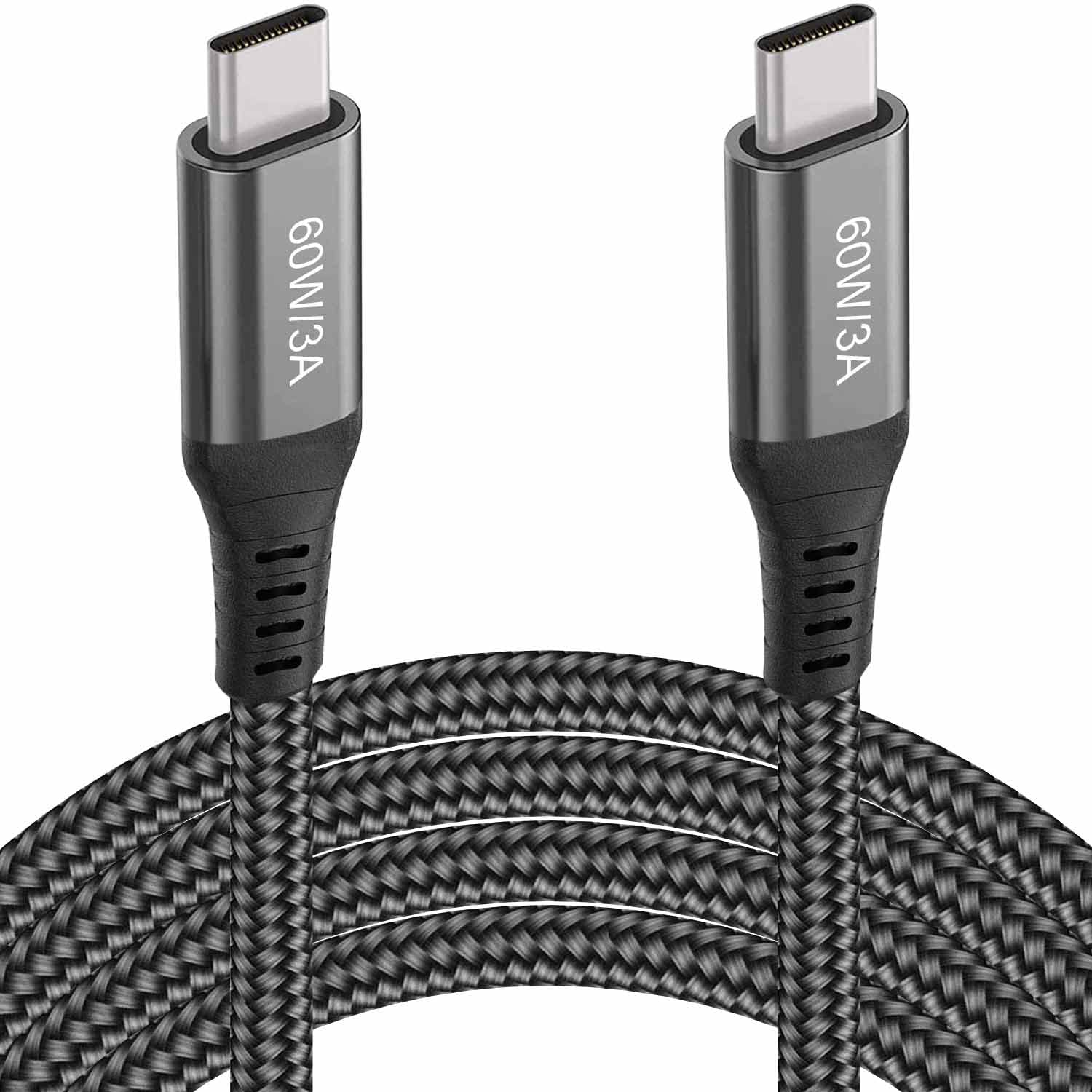 Detalle de 30FT USB-C to USB-C Cable 60W – Extra Long Charging Cable for Day-to-Day Power