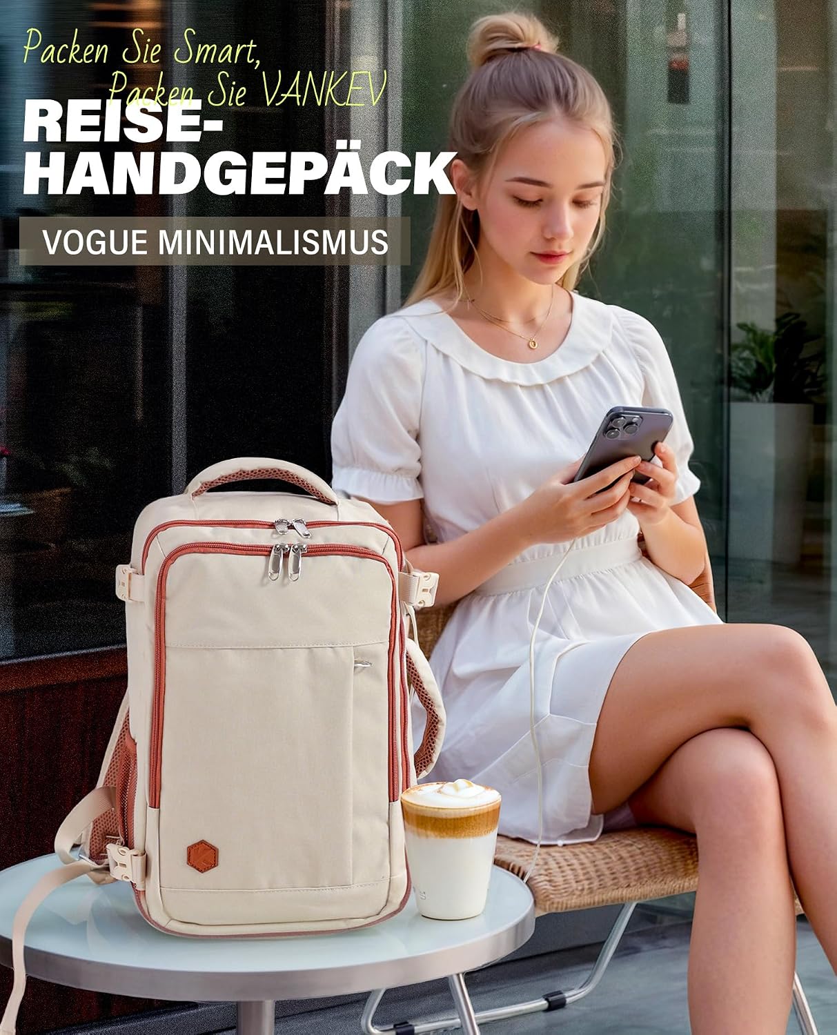 Detalle 2 de VANKEV Ryanair Handgepäck 40x20x25 14 Zoll
