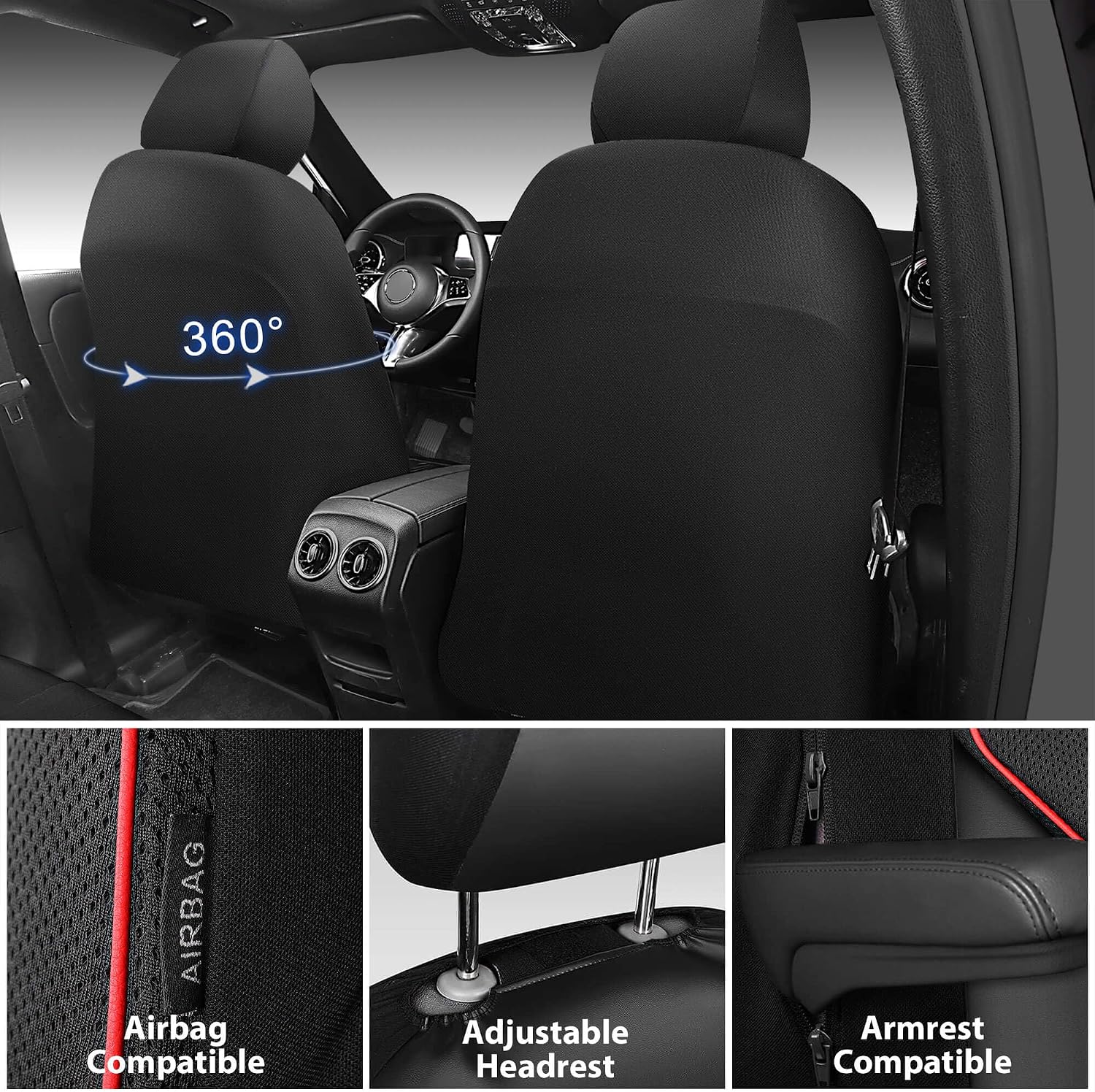 Thumbnail 1 de CAR PASS 3D Foam Mesh Leather Front Seat Covers