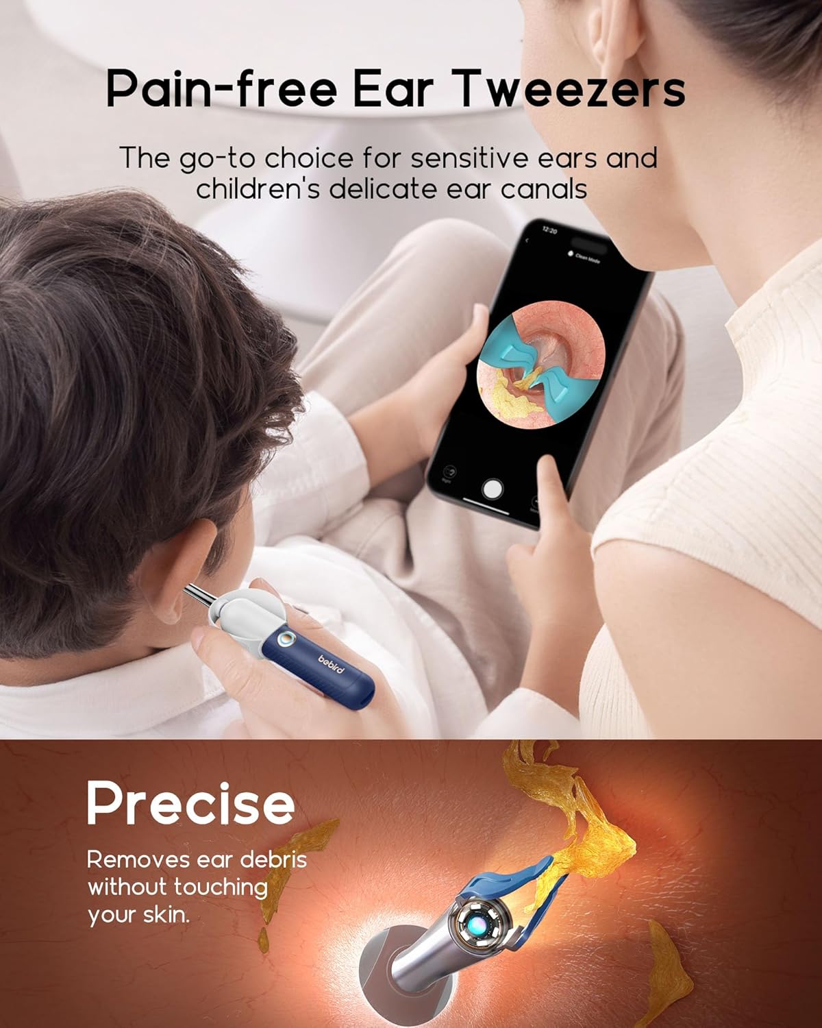 Thumbnail 3 de BEBIRD Ear Cleaning Camera Kit: Flexible Otoscope with 3P Lens and Wireless Earwax Removal