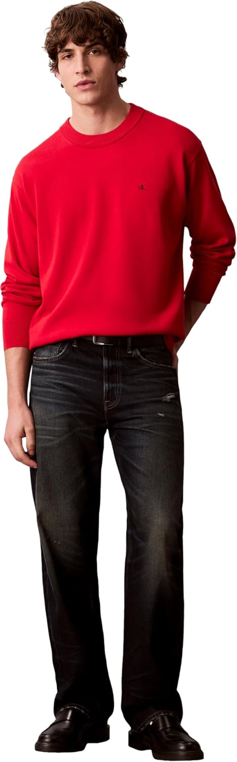 Detalle de Calvin Klein Pull Homme Cotton Relaxed avec Col Ras-du-Cou
