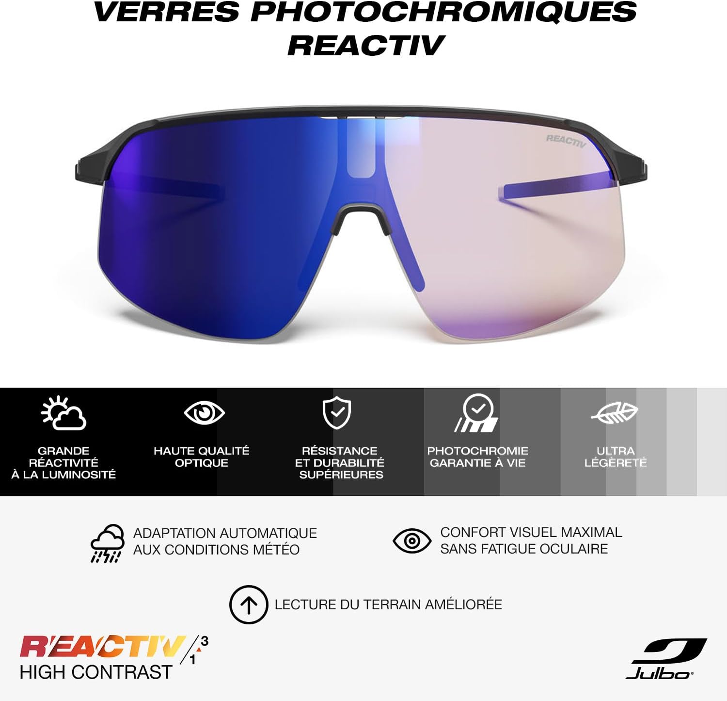 Detalle de Julbo DENSITY lunettes de soleil pour course à pied, trail et vélo (adulte mixte)