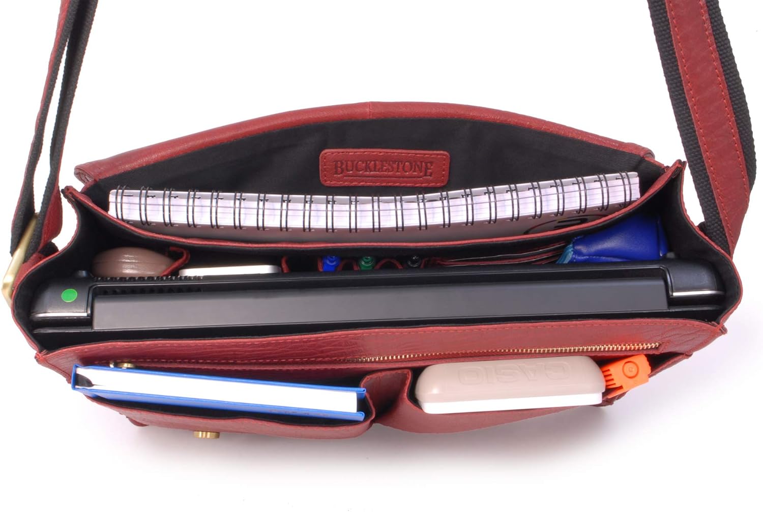 Thumbnail 4 de Bucklestone borsa messenger in pelle per PC 15” Lancaster: tracolla regolabile e tasche per l’ufficio