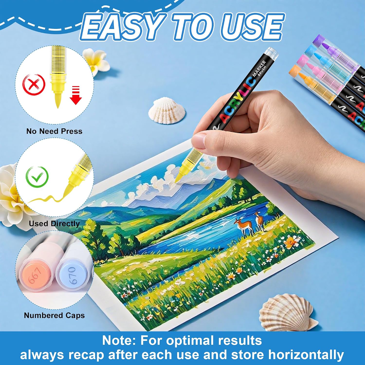 Thumbnail 5 de Guangna 120 Couleurs Marqueur Acryliques