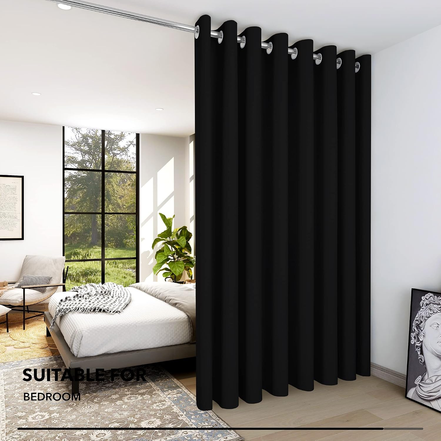 Detalle de Deconovo Tende Oscuranti Moderne 254x242 cm — 2-in-1, Attenuano Luce, Termiche e di Contro Rumore