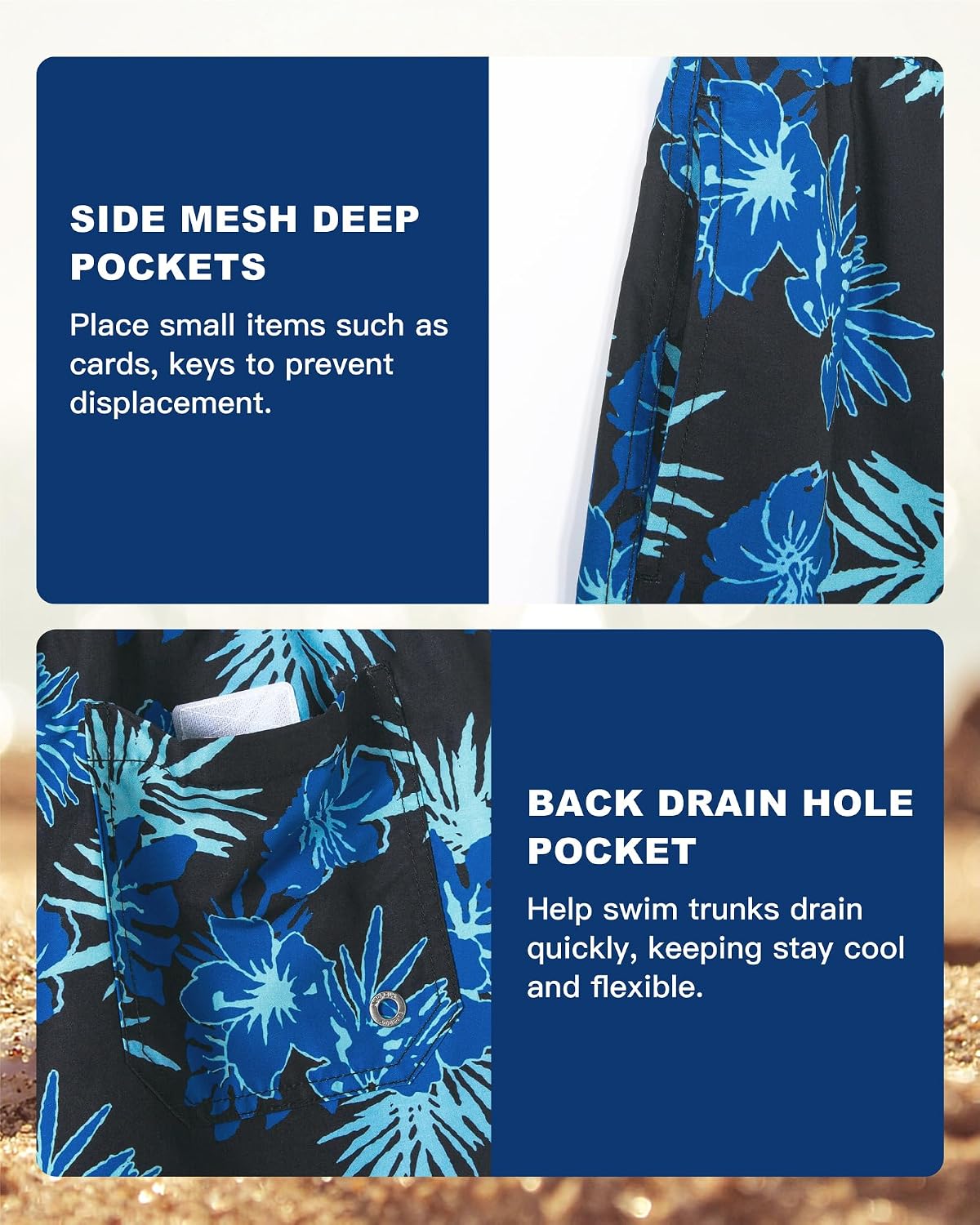 Detalle 2 de SURF CUZ Men's Swim Trunks, 5-Inch