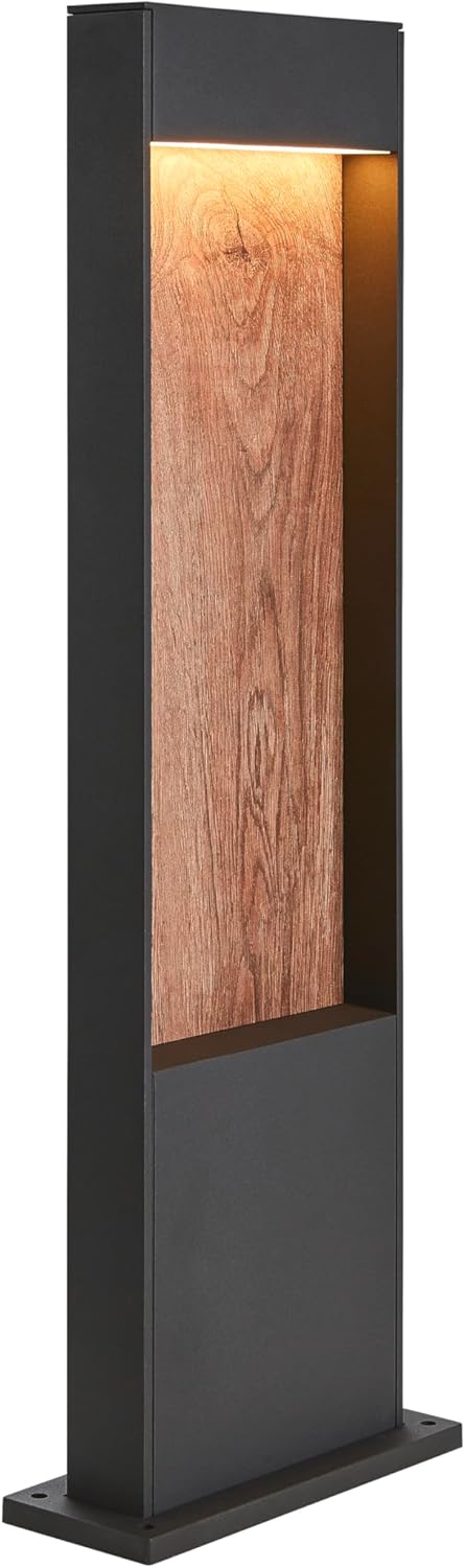 Detalle de SLV Lampe à poser FLATT POLE 65 – Éclairage extérieur LED IP65, 9,7 W, 400 lm, marron