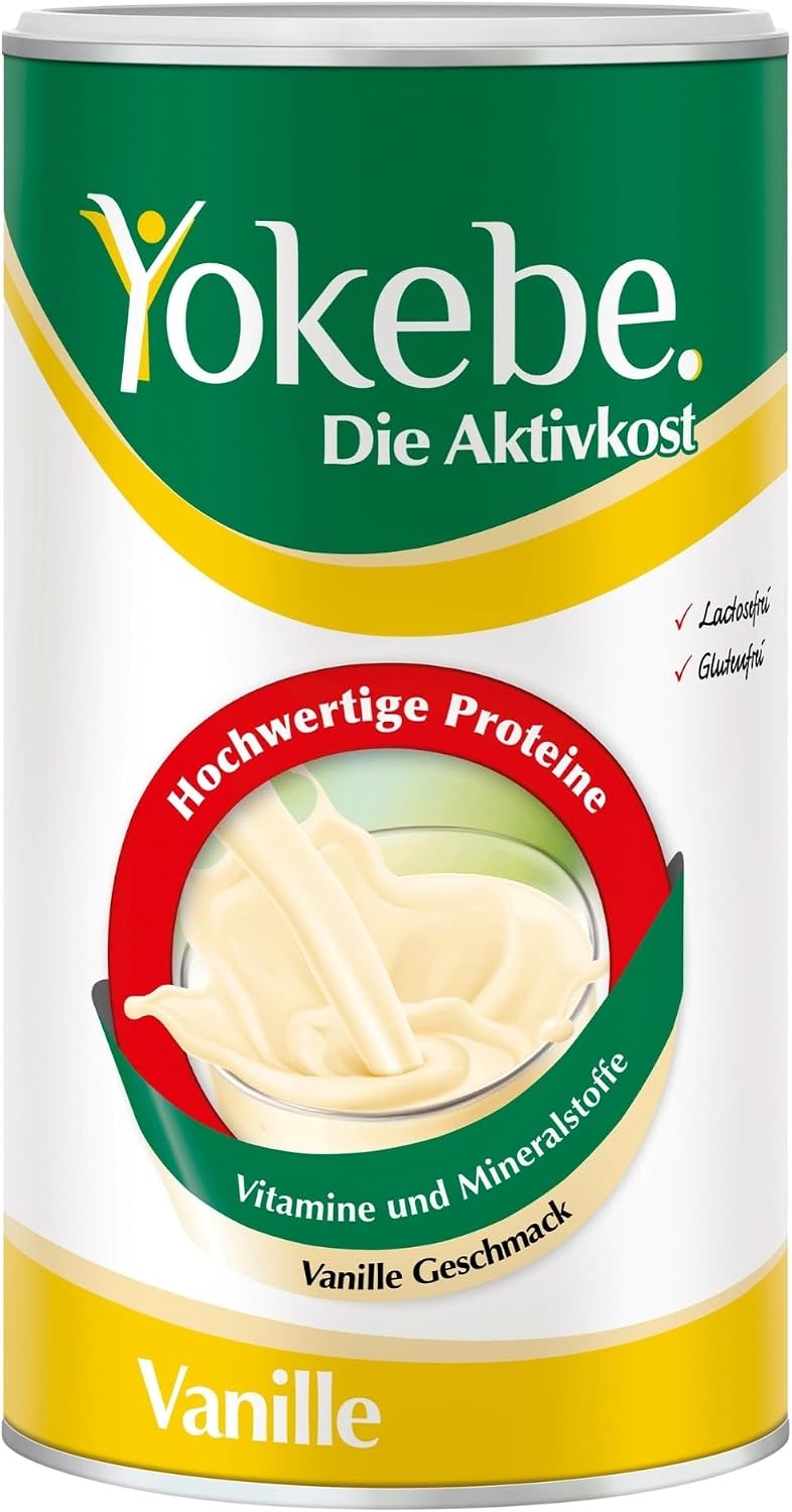 Yokebe Vanille Diätshake (Diätshake zum Abnehmen) – glutenfrei, laktosefrei, vegetarisch – Mahlzeitersatz, 500 g