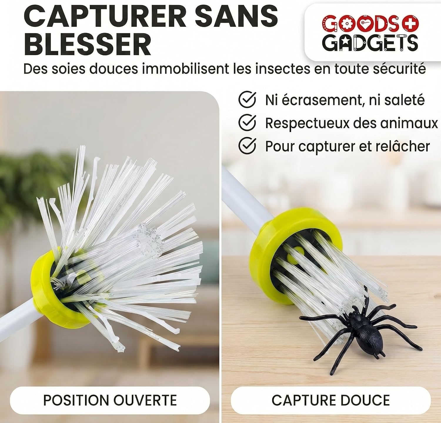 Detalle de Attrapeur d'araignées Spider-Catcher – Pince d'environ 60 cm pour une élimination douce et sans contact
