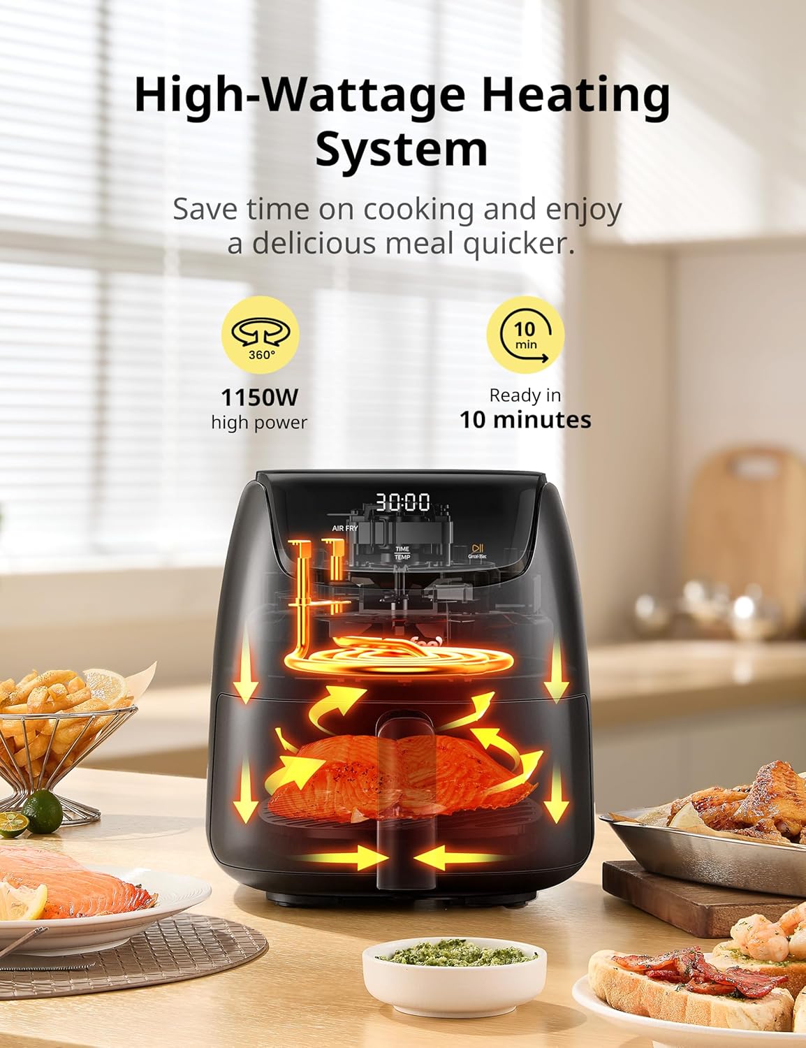 Detalle 2 de COMFEE' Small 2.1 Quart Digital Air Fryer: Compact, Fast, and Easy to Use