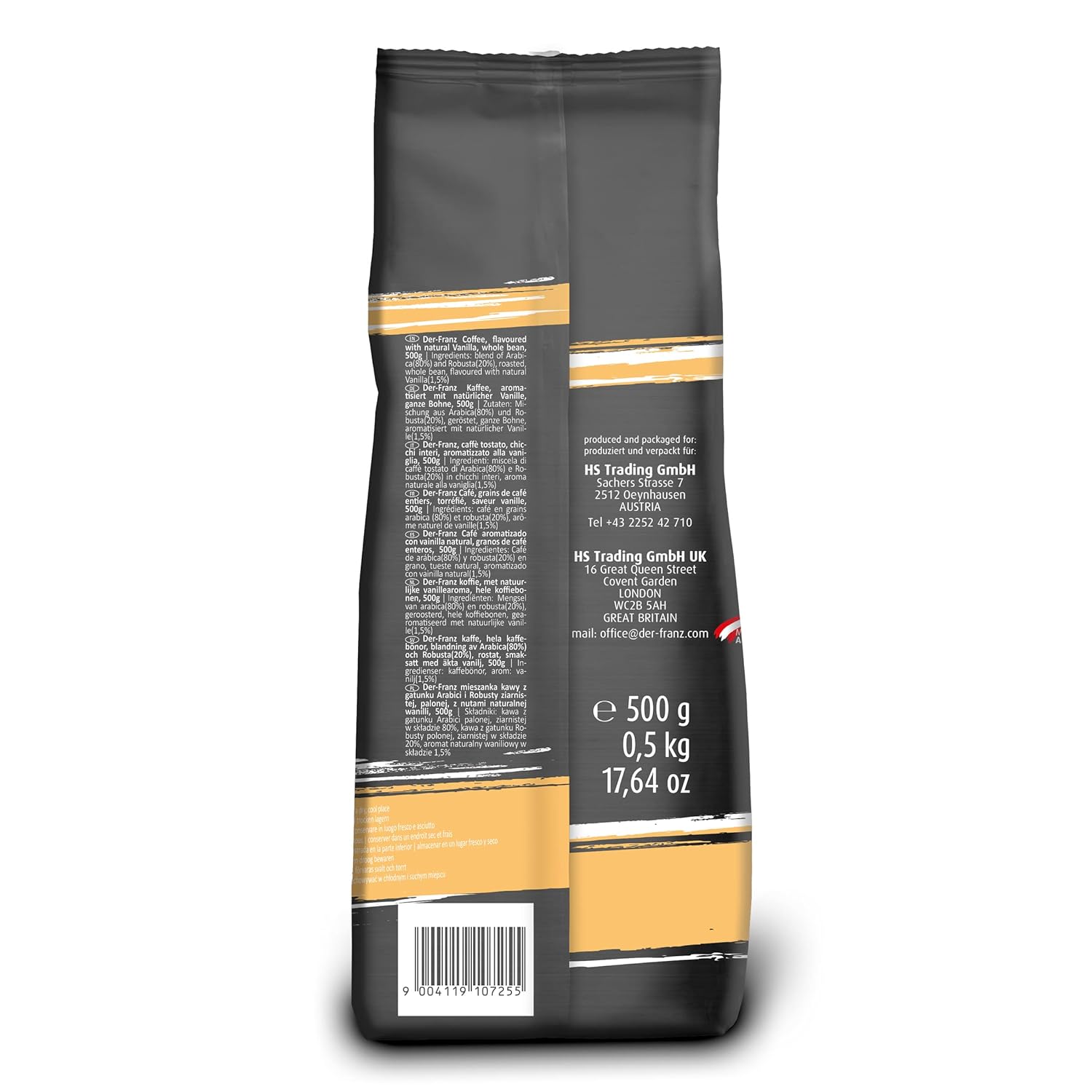 Thumbnail 1 de DER-FRANZ Kaffee mit natürlichem Vanillegeschmack, gemahlen (2 x 500 g)