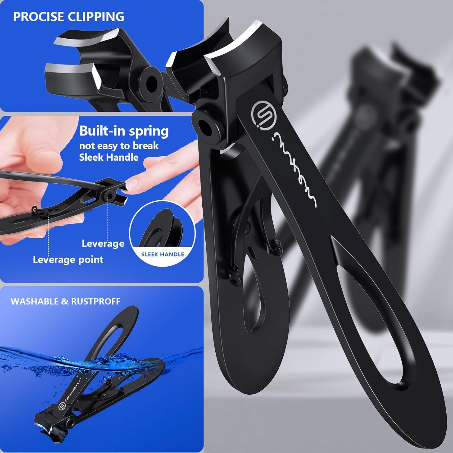 Thumbnail 4 de Premium Steel Wide Opening 3-Pack Toenail Clippers for Seniors