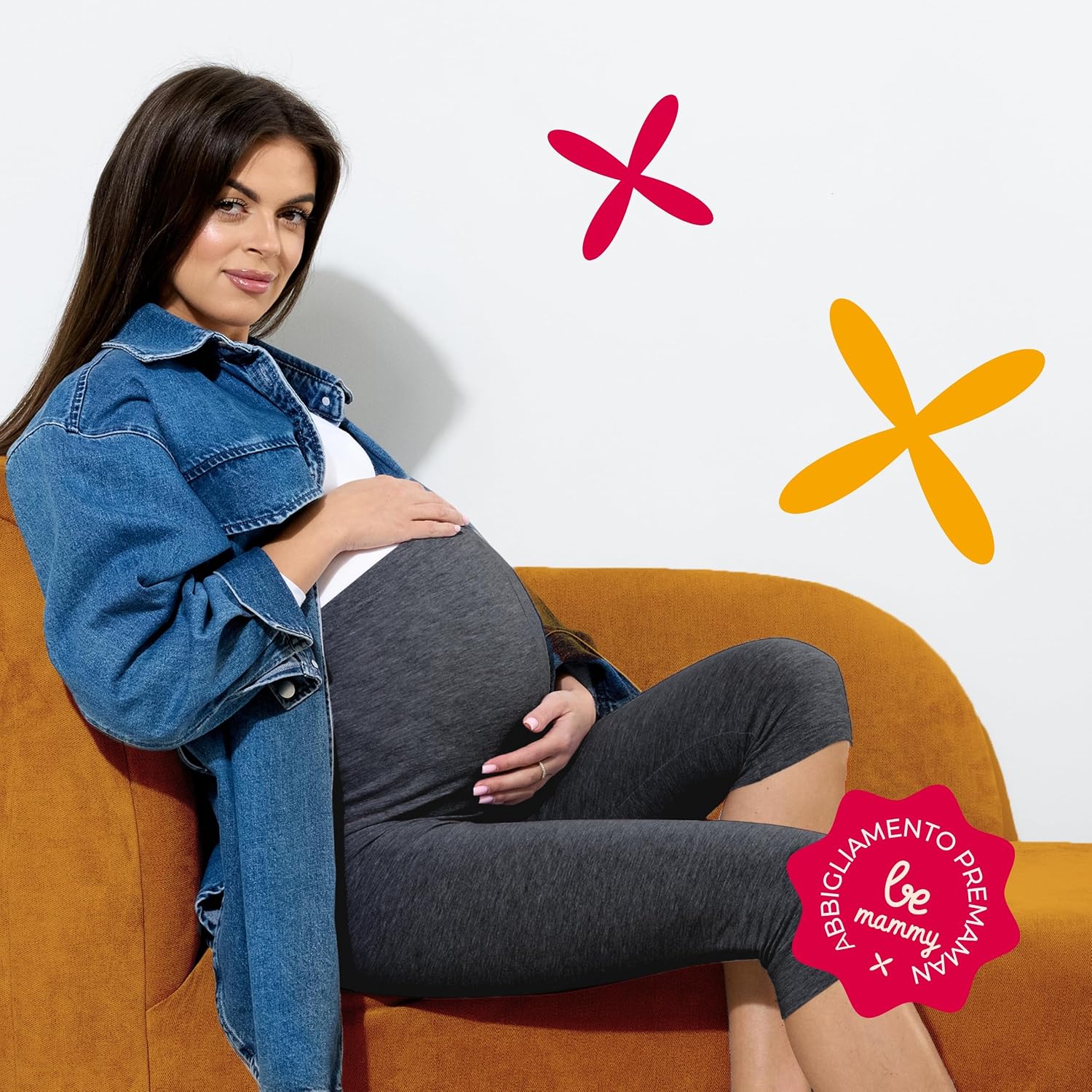 Detalle de Be Mammy Leggings premaman 3/4 in 2 pack BE20-229