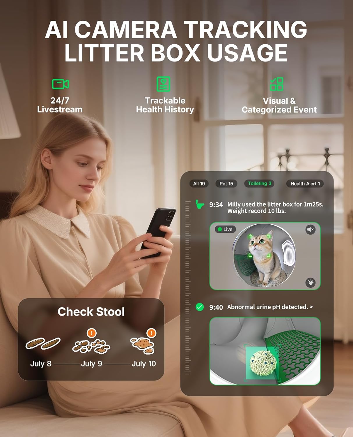 Detalle de PETKIT PUROBOT MAX PRO 2 8L self‑cleaning litter box