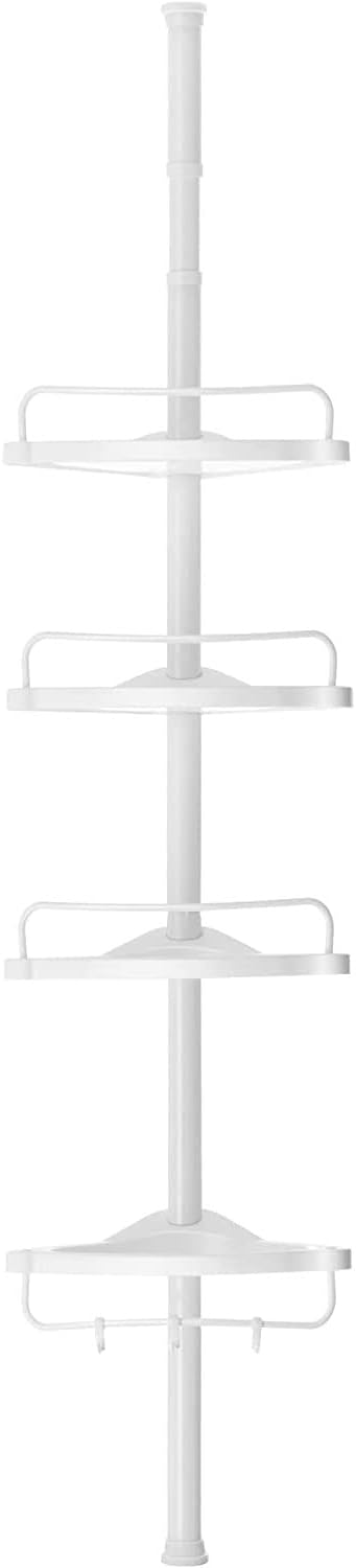 Detalle de SONGMICS 85-305 cm Duschregal für Badezimmer mit Teleskoprohren und 4 Ablagen BCB001A