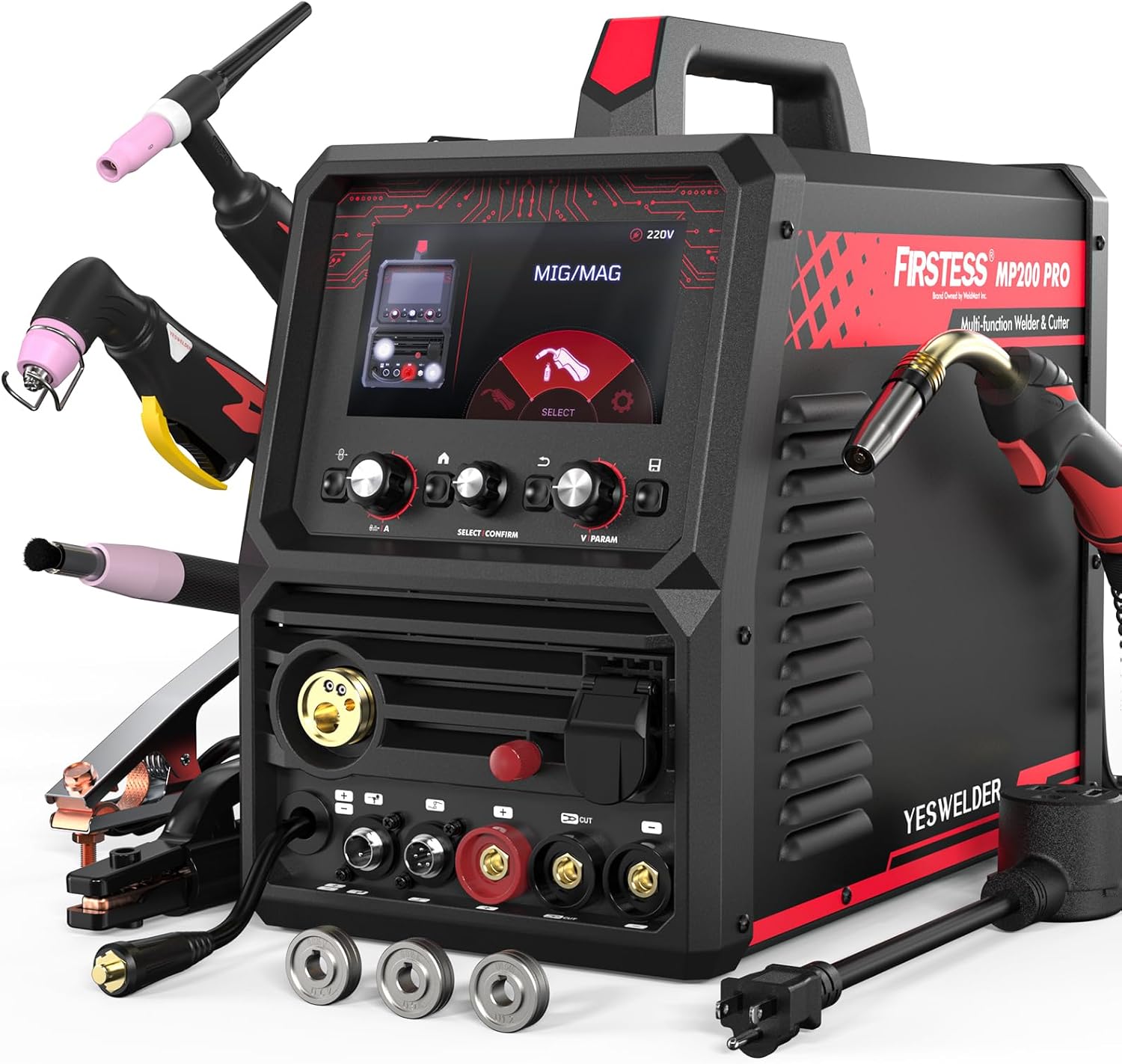 Detalle de YESWELDER MP200-PRO 12-in-1 Welder & Plasma Cutter Combo