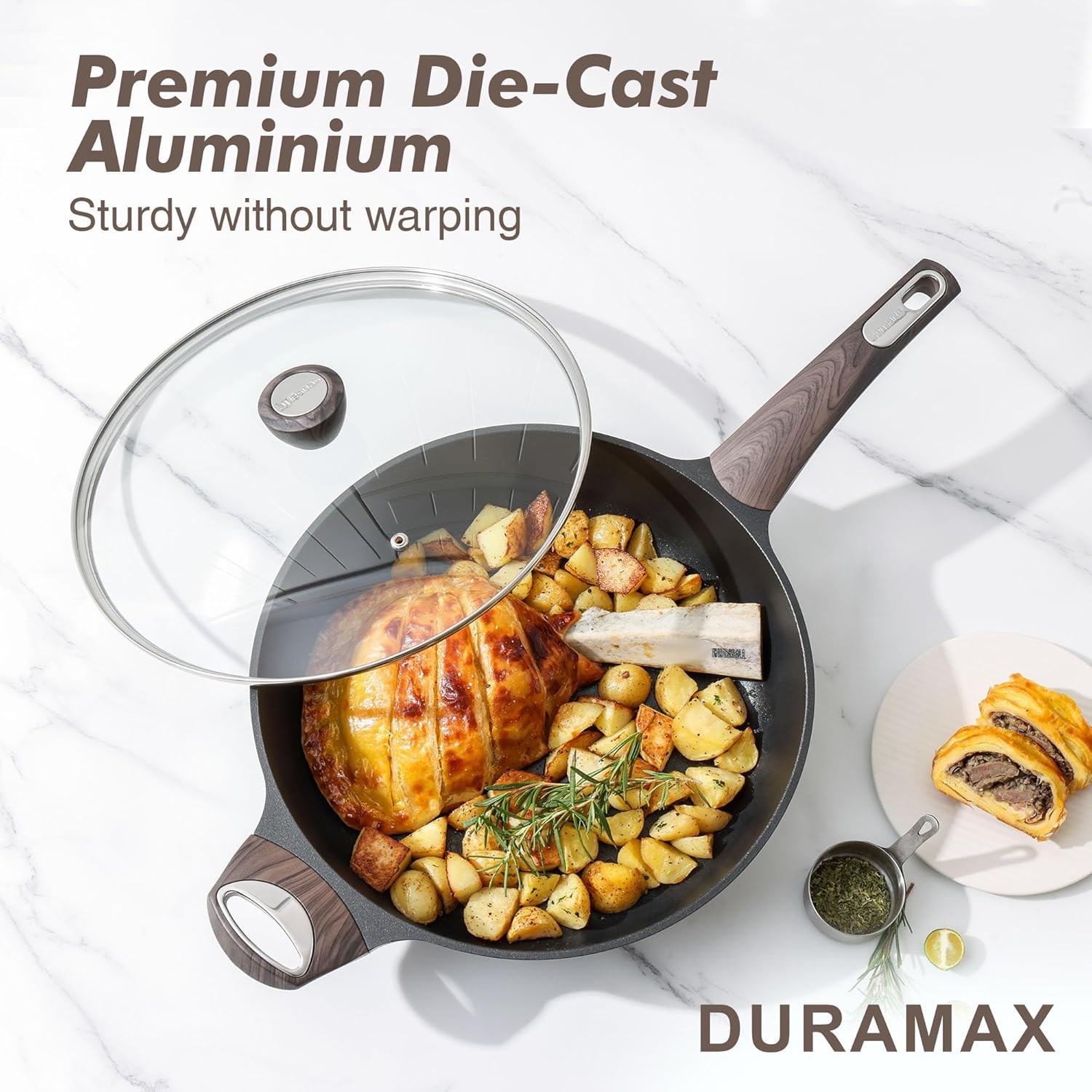 Thumbnail 3 de SENSARTE 12-inch Deep Nonstick Frypan, 5-Quart with Lid