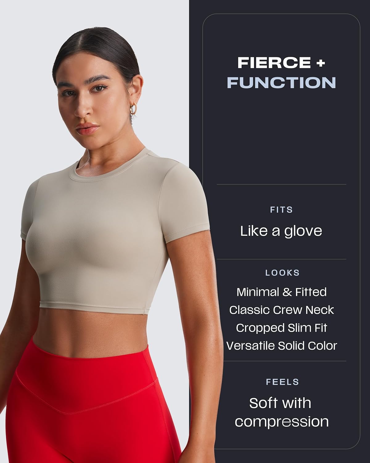 Thumbnail 3 de Aoxjox Short Sleeve Crop Top for Women – Classic Longline Baby Tee Workout Top