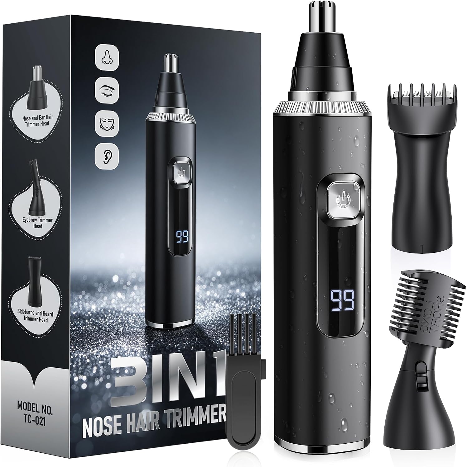 Detalle de 3-in-1 USB Nose Hair Trimmer 1️⃣