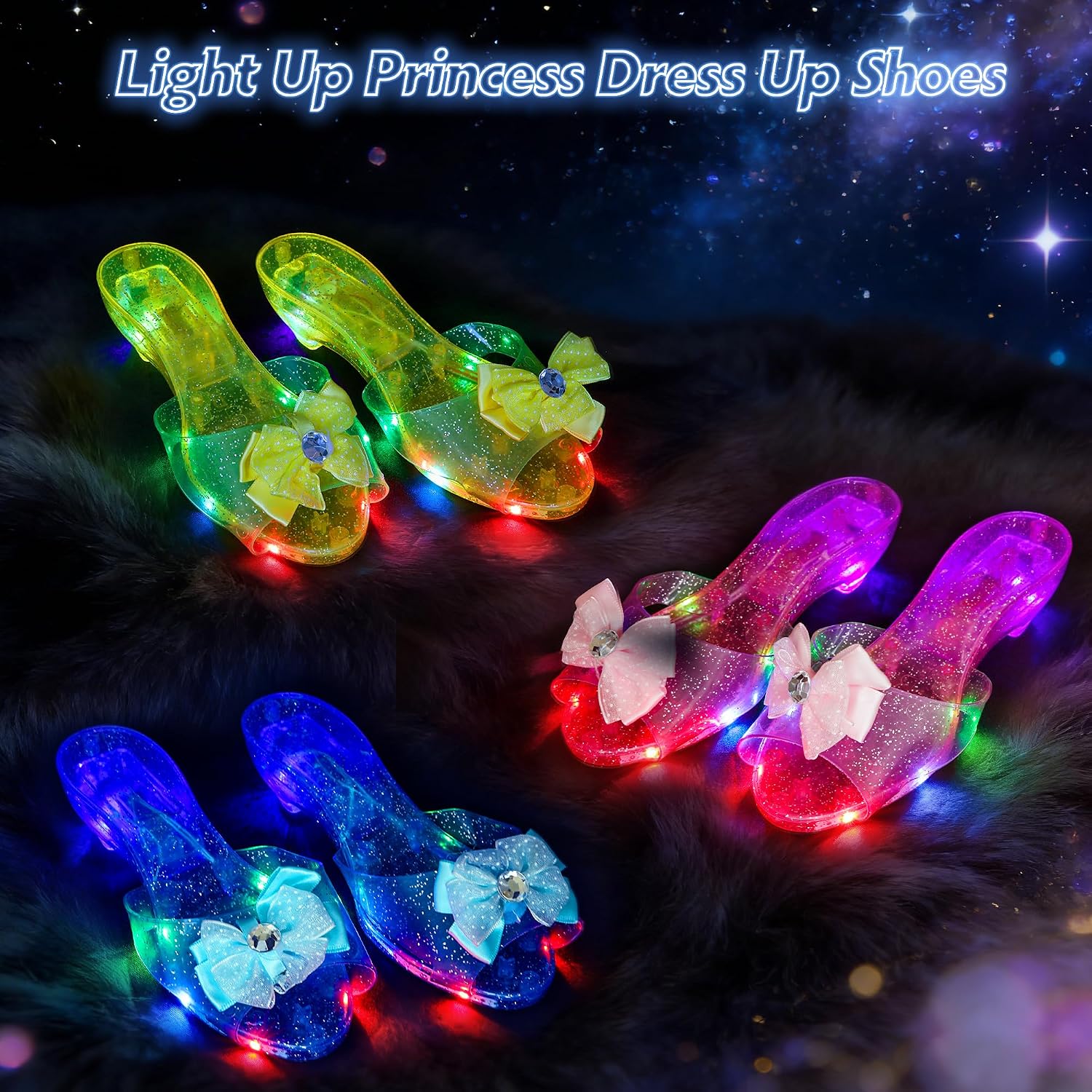 Detalle 2 de Meland Princess Dress-Up Set for Girls Ages 3–6 with Light-Up Shoes and 3 Skirts