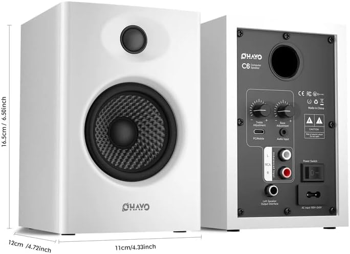 Detalle 2 de OHAYO C6 Computer Speakers, 60W Stereo, Bluetooth 5.3, White