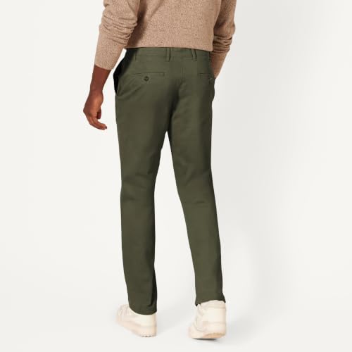 Detalle 1 de Amazon Essentials pantalon chino slim homme en coton extensible, vert olive, 28W/28L