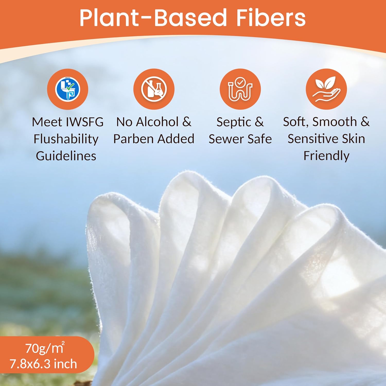 Detalle 2 de WONDERFUL Flushable Wipes, 60-Count