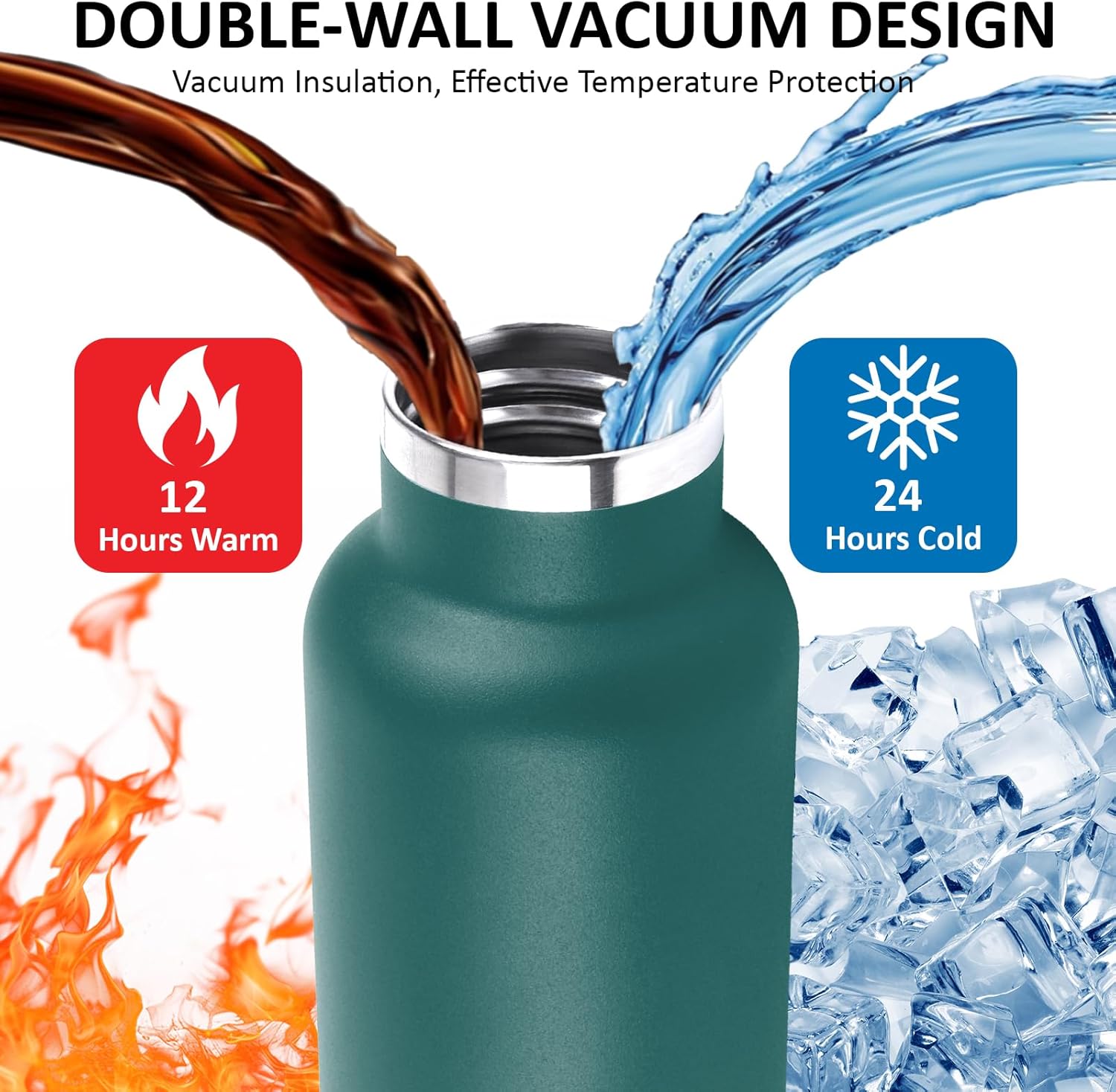 Detalle de Termo Acero Inoxidable 500ml Niños 🚰 Sin BPA, Fugas, Mantiene Frío