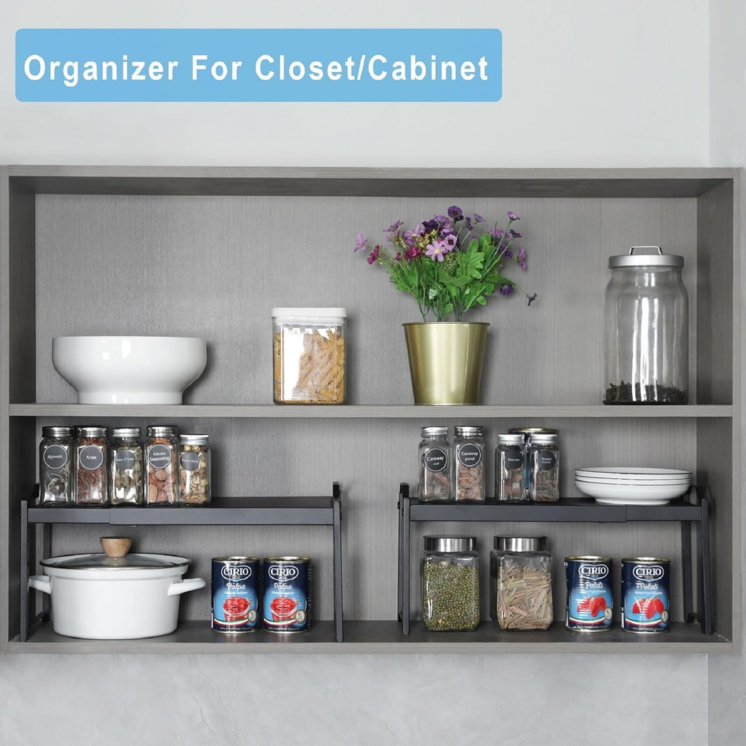 Thumbnail 6 de Expandable Cabinet Countertop Shelves 2-Pack