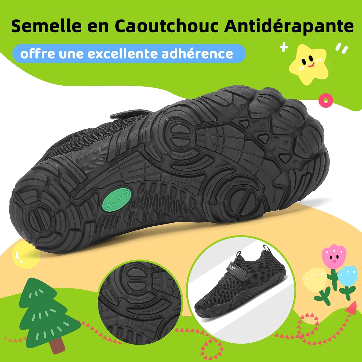 Thumbnail 4 de SAGUARO Enfants Chaussures Minimalistes Antidérapantes et Légères Barefoot Shoes, Tailles 24-36