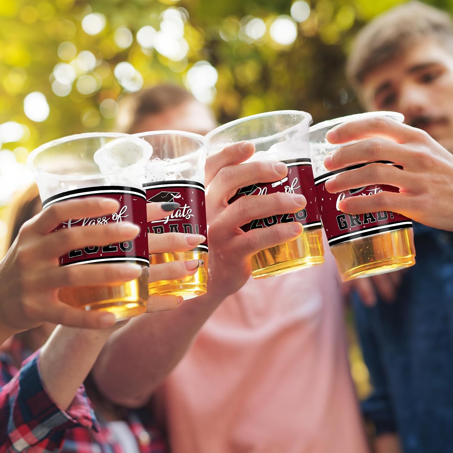 Thumbnail 4 de Gatherfun Class of 2026 Celebration 100-Piece 16oz Maroon Graduation Plastic Cups