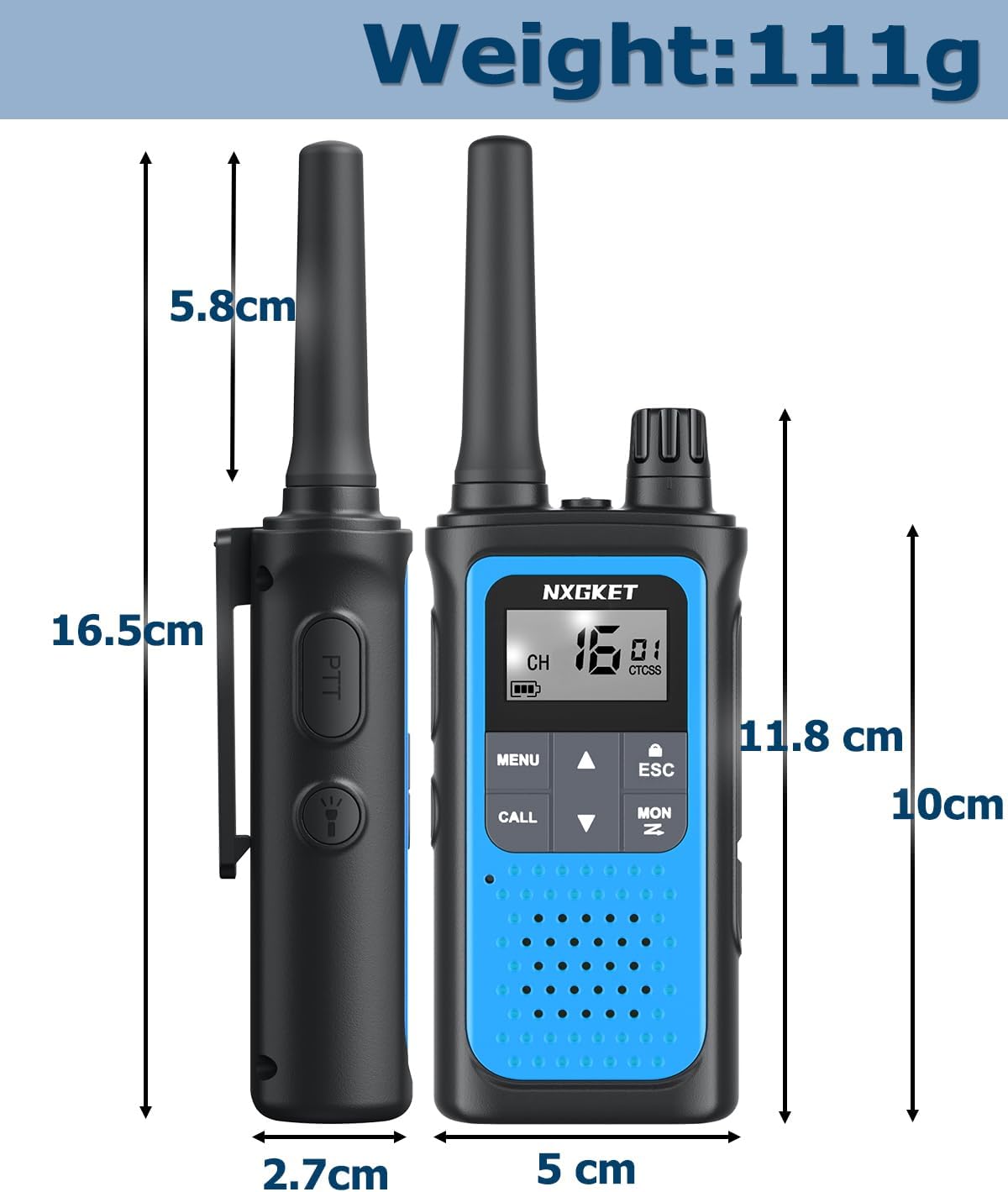 Thumbnail 5 de NXGKET Walkie Talkies 1800mAh PMR446