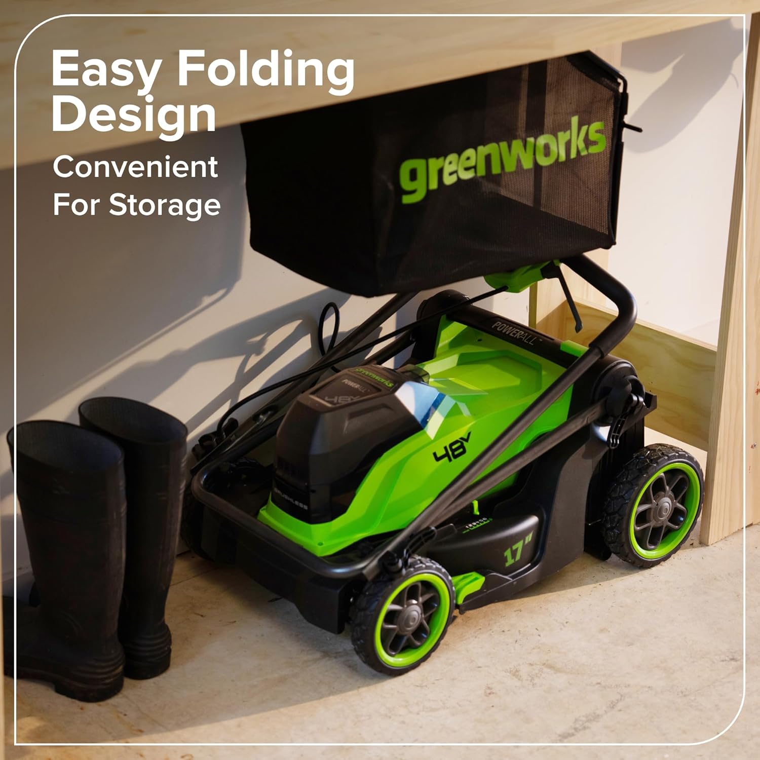 Thumbnail 4 de Greenworks 48V (24V x 2) tondeuse électrique sans fil MO48L422-01 – 41 cm, sac 40 L