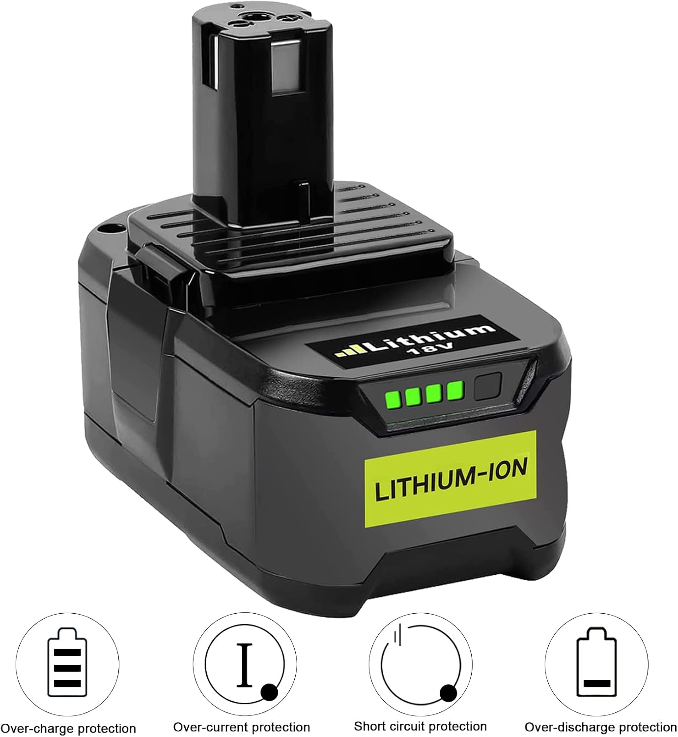 Thumbnail 6 de KUNLUN 18 V 5,5 Ah Li-ion-ersättningsbatterier för Ryobi ONE+, 2-pack