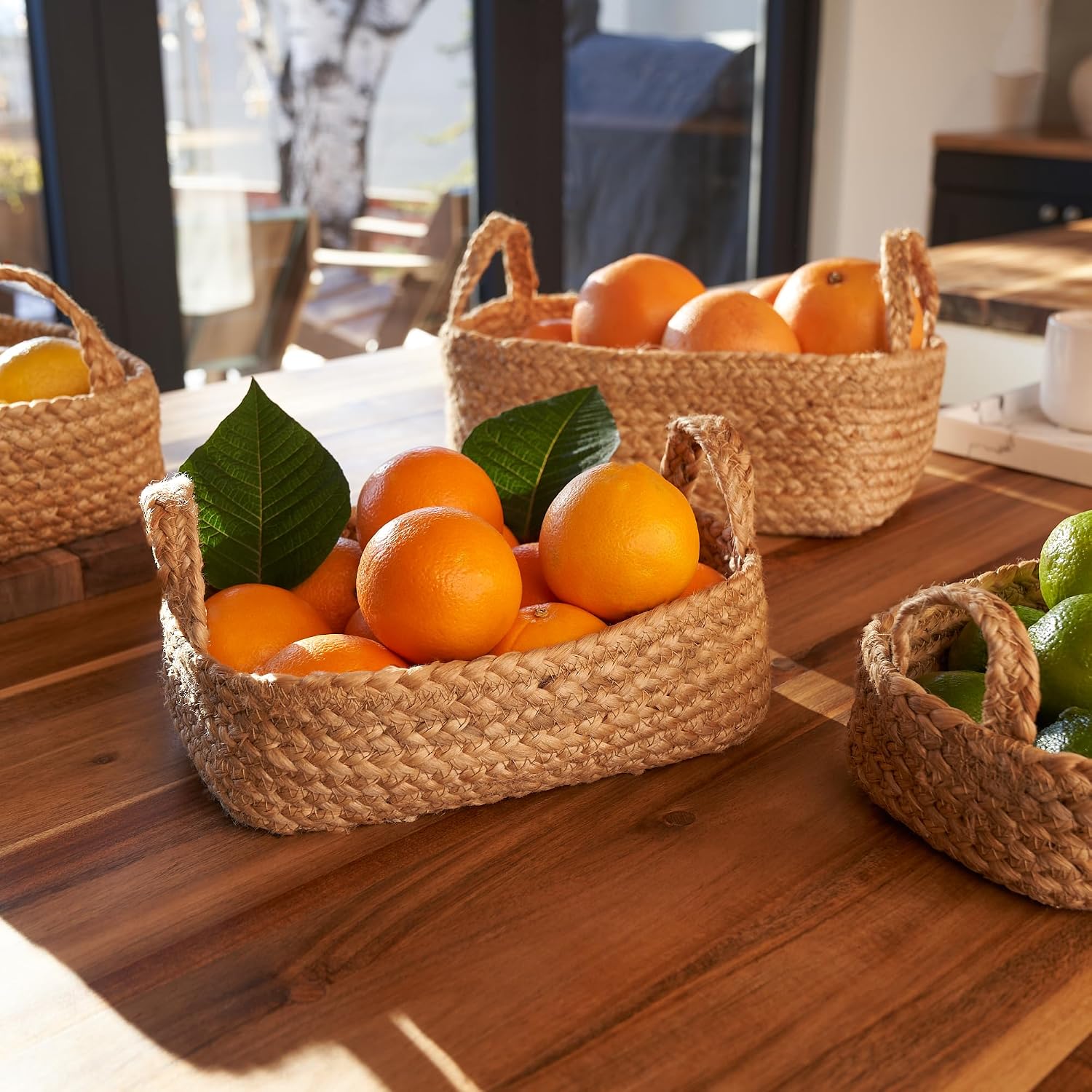 Thumbnail 2 de KIBAGA kiba-jutebaskets_24-030a Jute Storage Basket Set of 4 with Handles