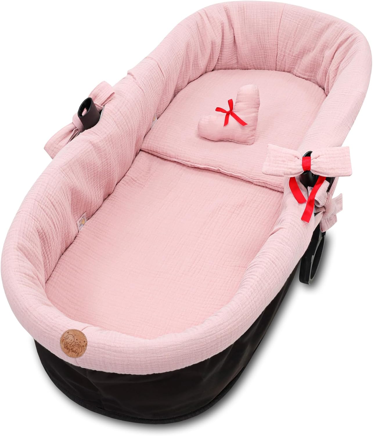Imagen de Cubre capazo universal muselina rosa en OfertitasTOP