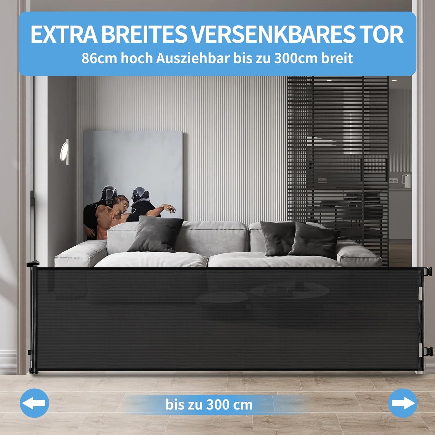 Detalle 2 de Retraktierbares Sicherheitsgitter Extra Breit 140 cm