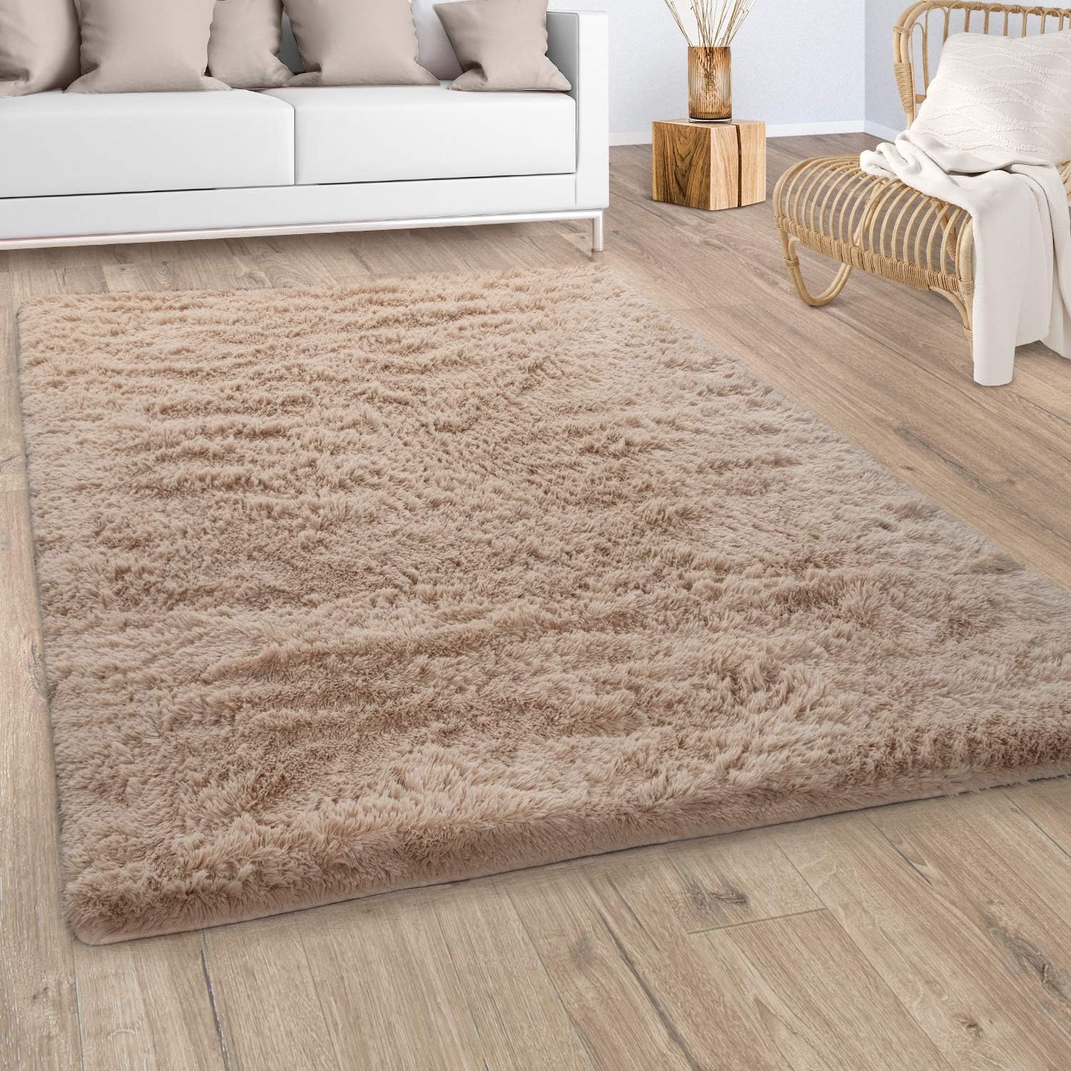 Thumbnail 6 de Paco Home Tapis Shaggy 160x220 cm Argent