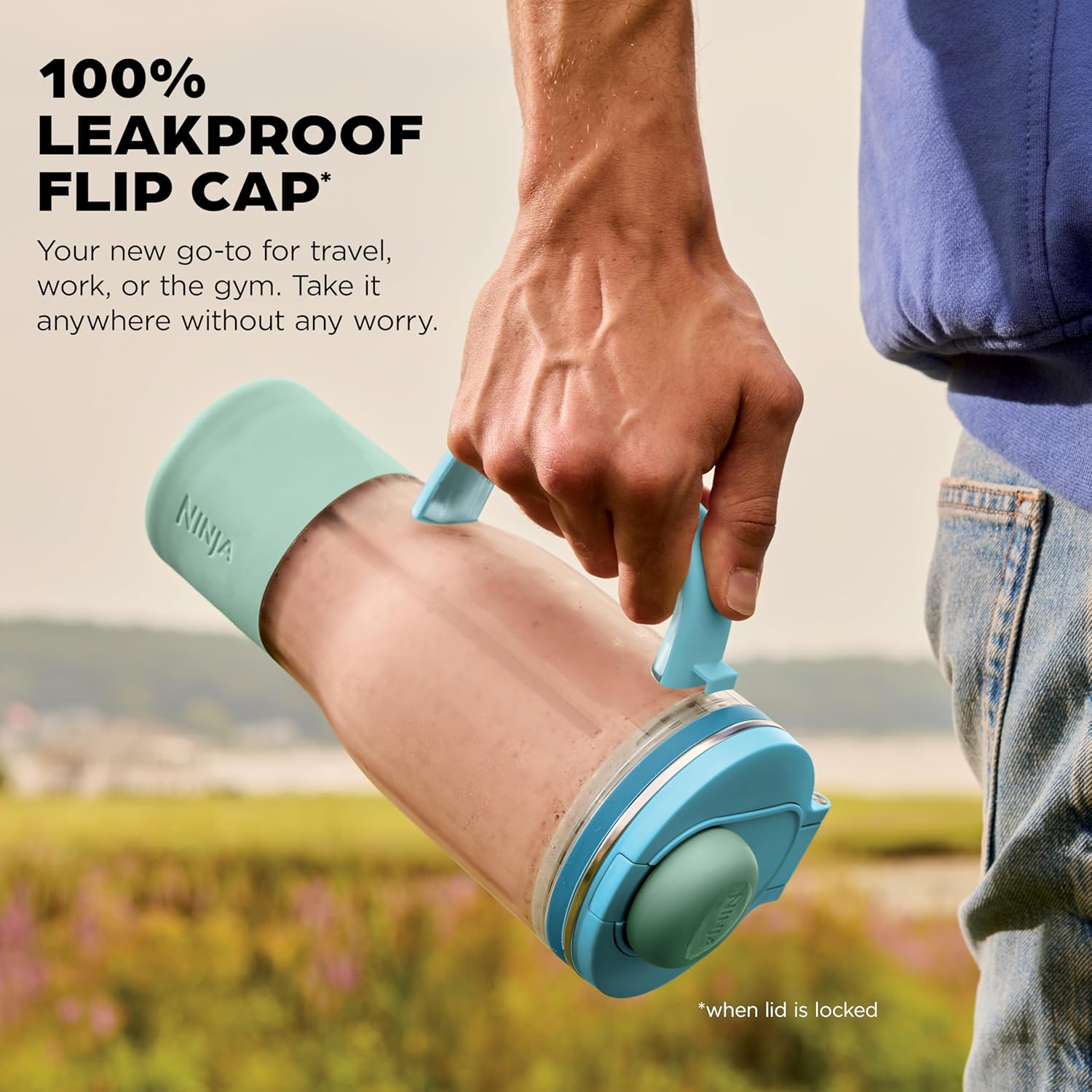 Thumbnail 3 de Ninja Blendboss™ Personal Blender (DB351BL) with 26 oz Leakproof Travel Cup, Auto-iQ Programs, Blue Raspberry