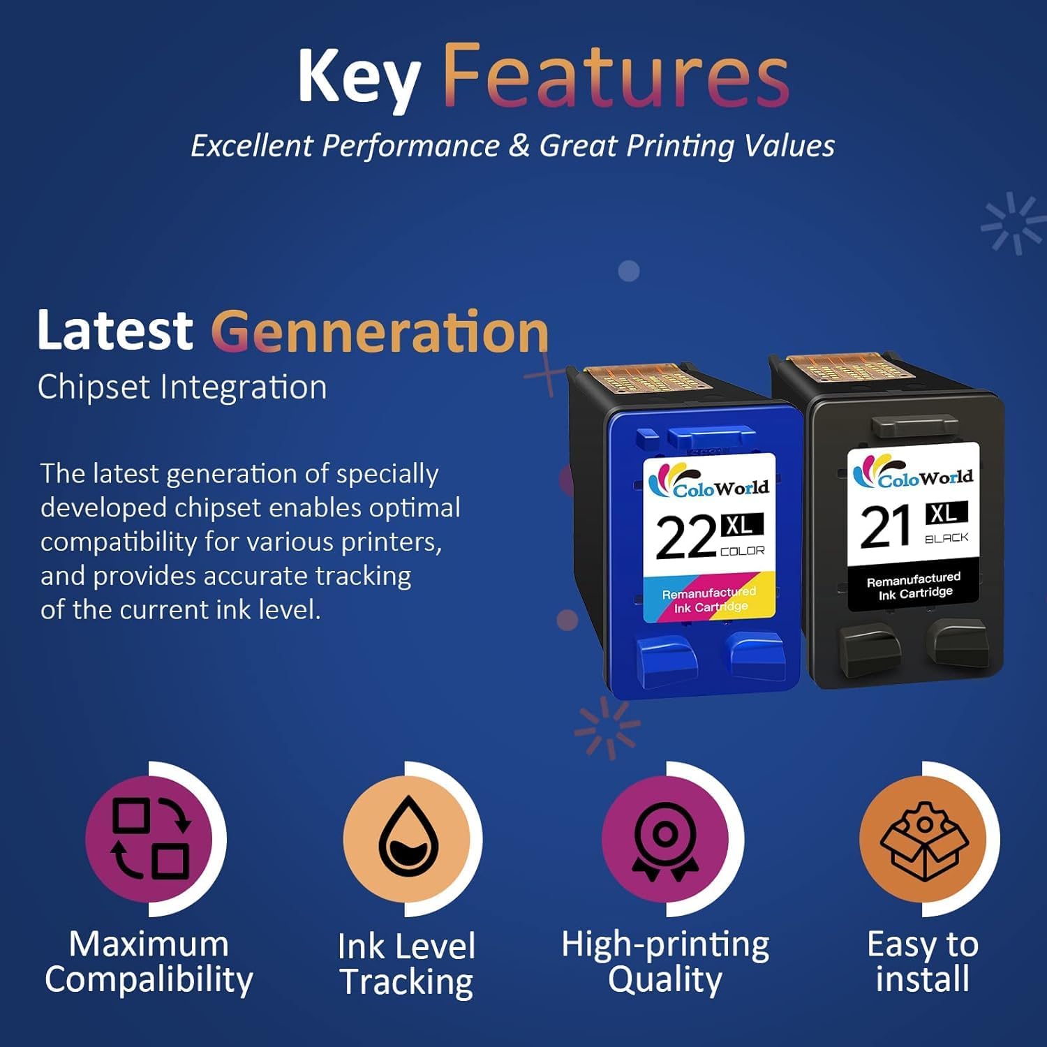 Thumbnail 4 de ColoWorld 21 22 XL cartucce compatibili 520 pagine 🖨️