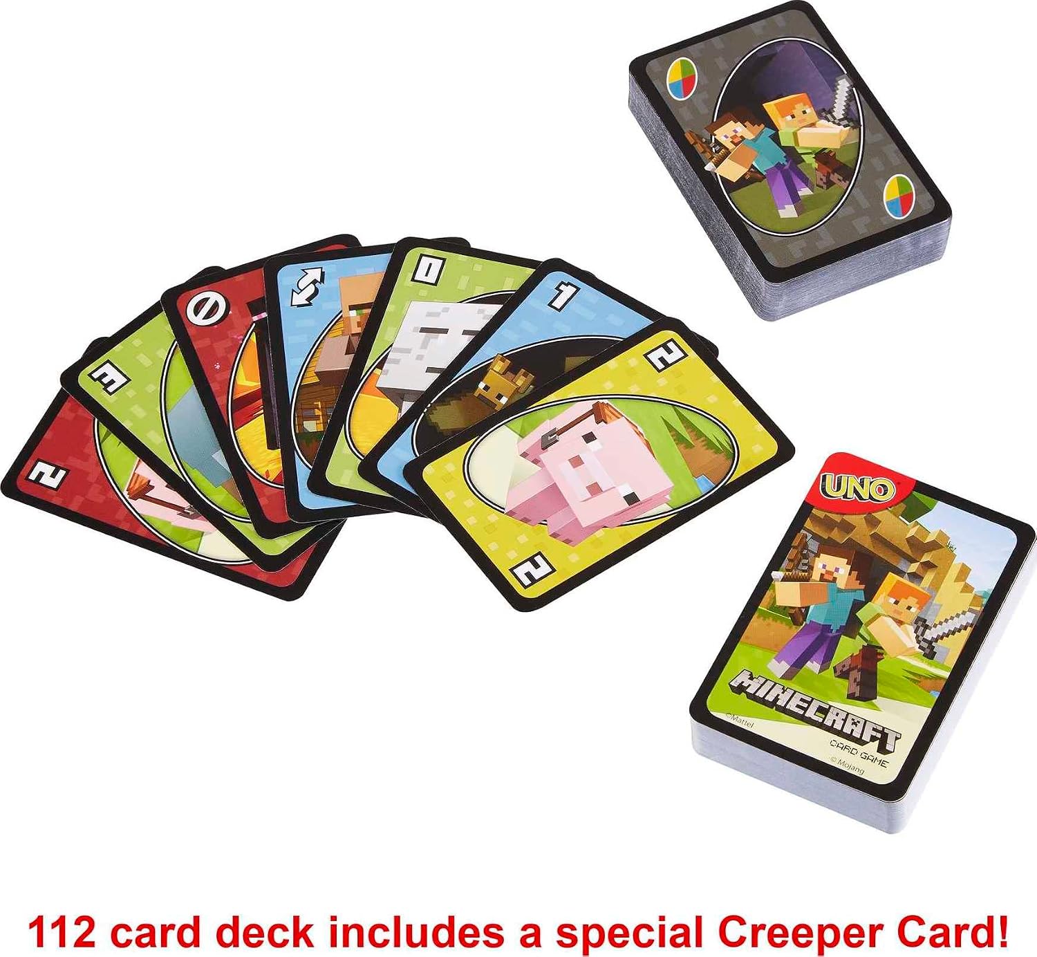 Detalle de Mattel Games UNO Minecraft Card Game with Storage Tin (Ages 7+)