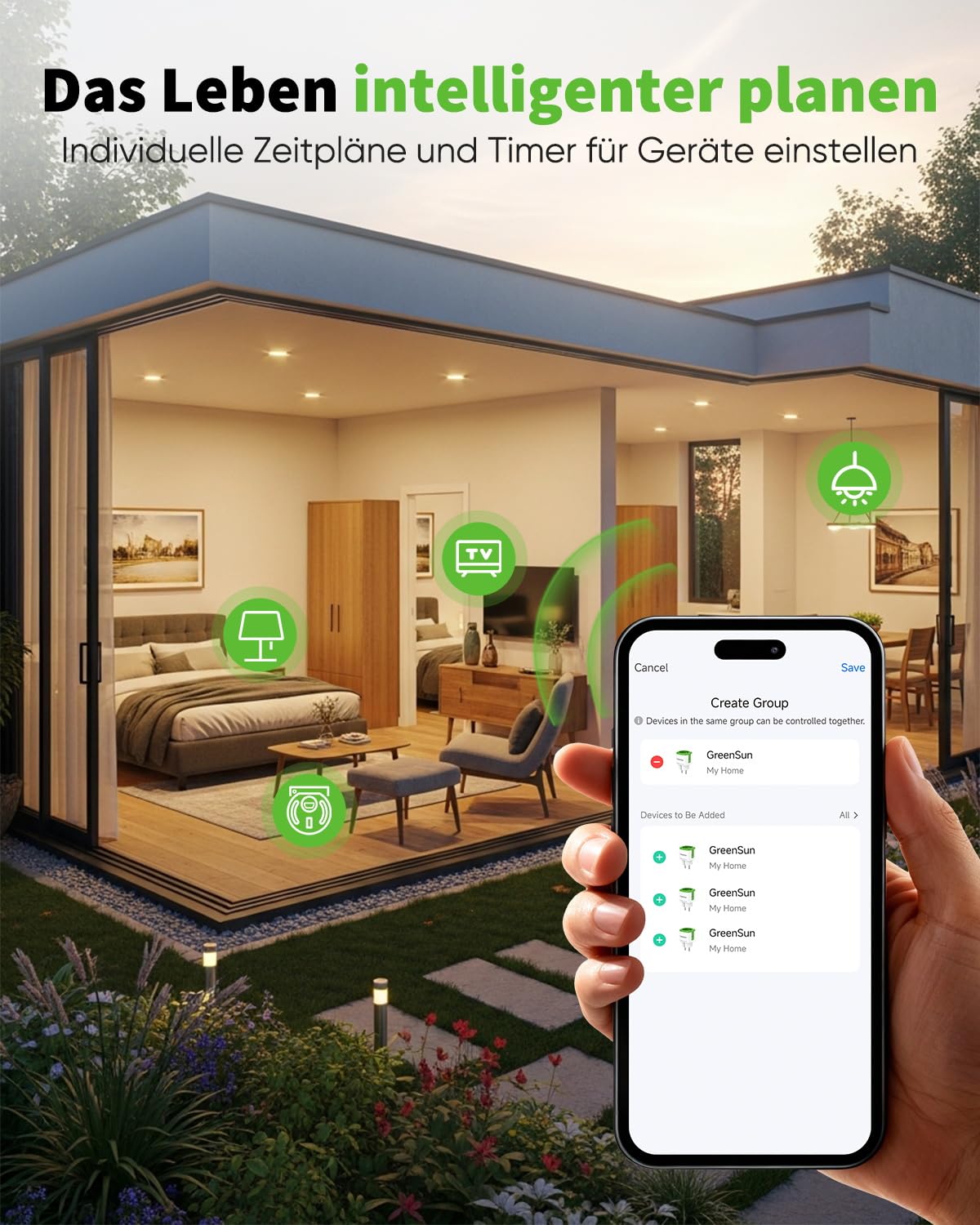 Detalle de GreenSun WLAN-Steckdose mit Stromzähler für Smart Life, App-Steuerung, Zeitschaltuhr & Sprachsteuerung (Alexa & Google)