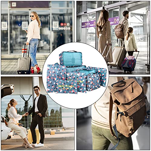Detalle de Coolzon Organizador de Equipaje 8 en 1: set impermeable para empacar con cubos de malla y asas