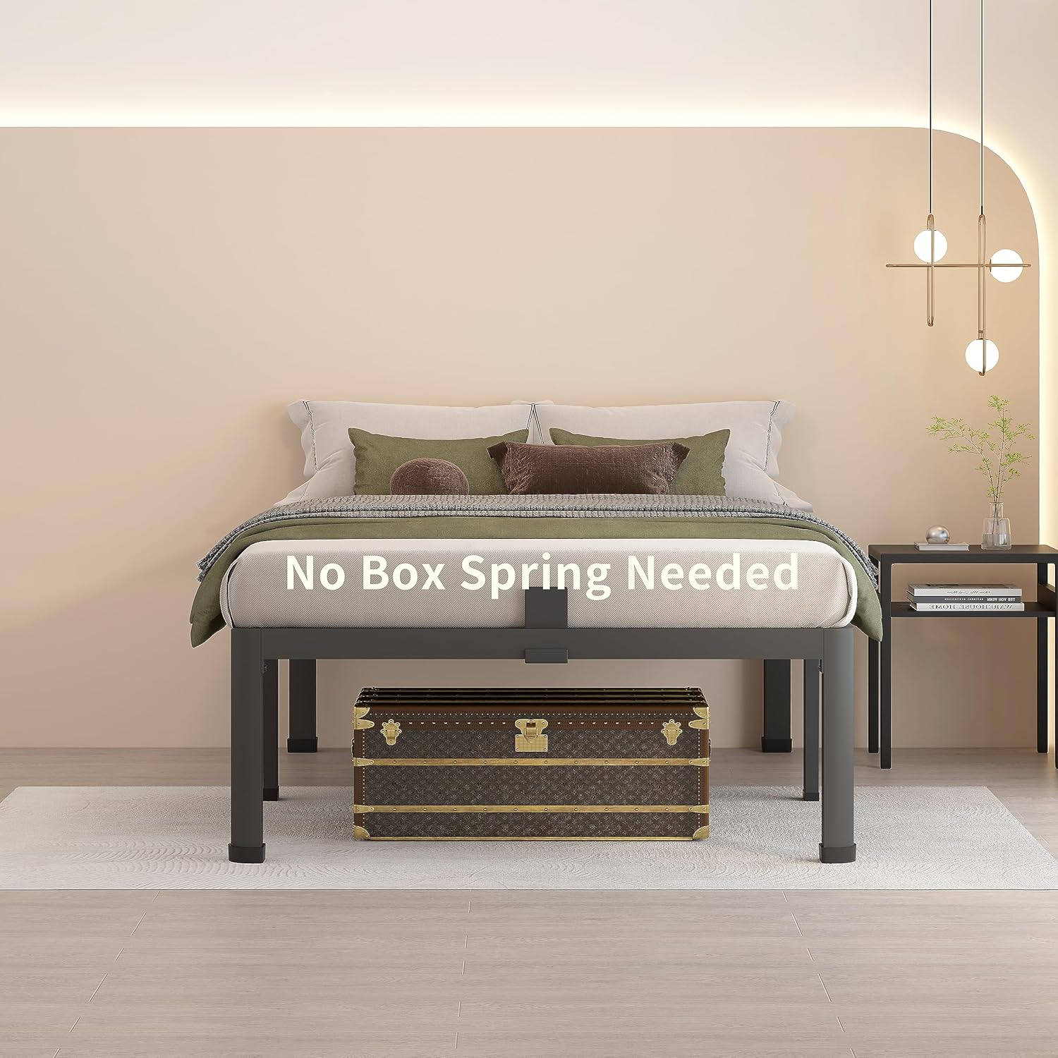 Thumbnail 1 de MAF 14 Inch Twin Metal Platform Bed Frame with 3000 LBS Steel Slats Support