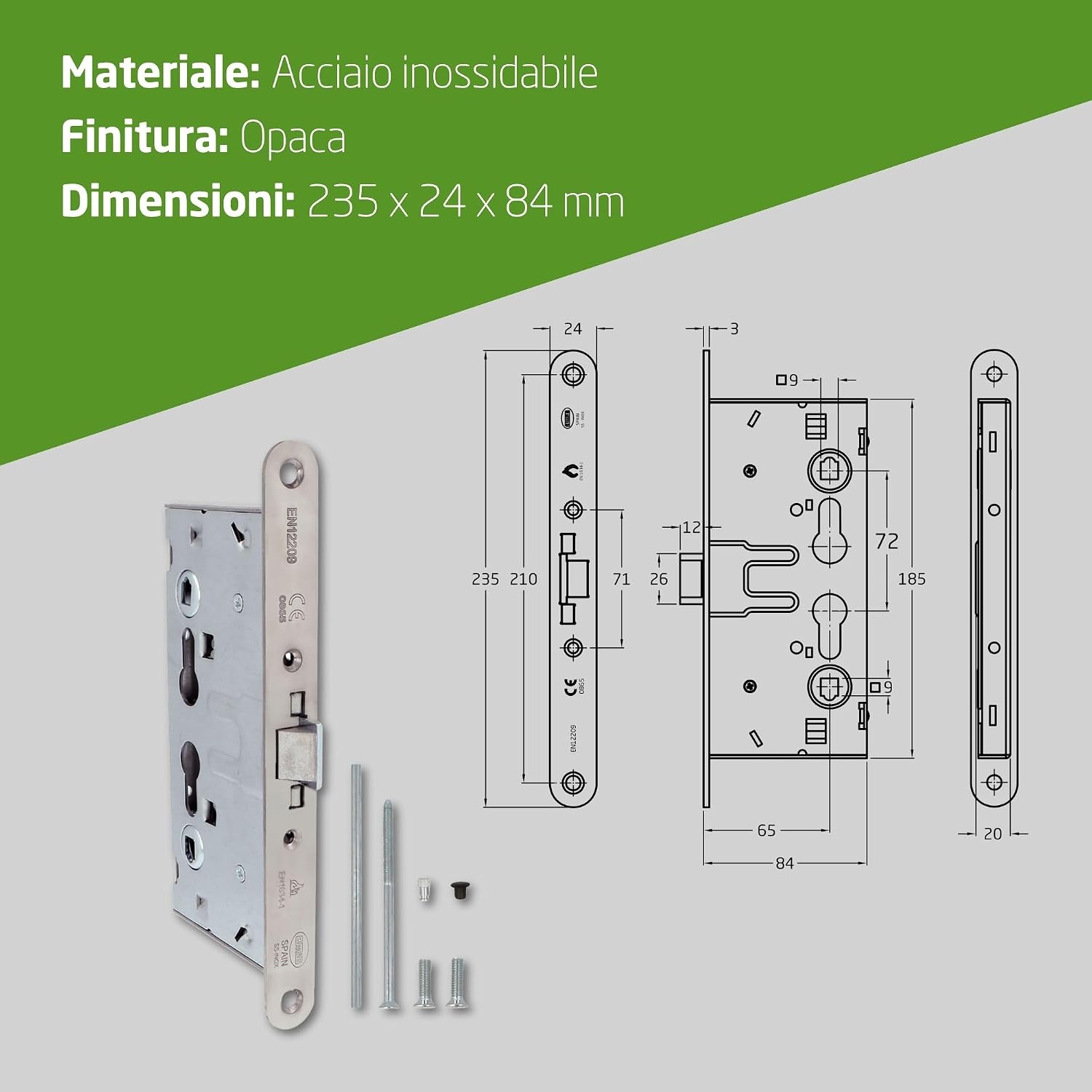 Thumbnail 5 de Amig 6572 serratura per porte antincendio 65x72 mm