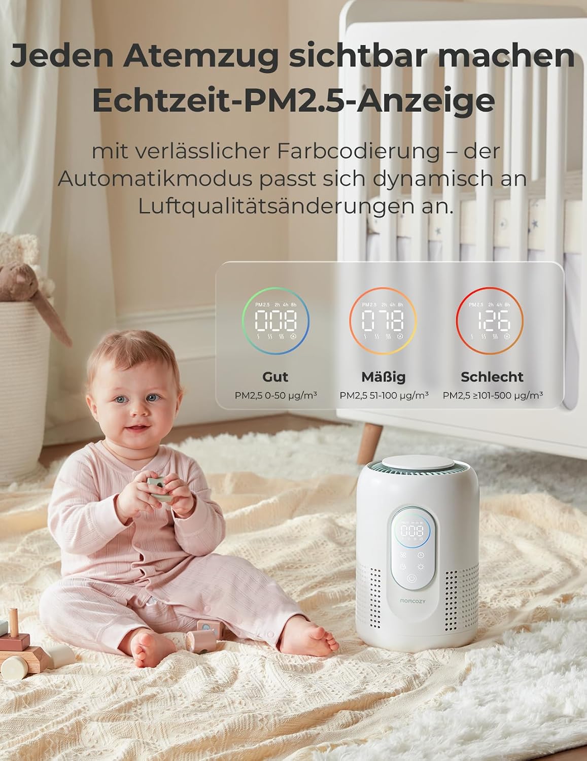 Thumbnail 2 de Momcozy Luftreiniger Kinderzimmer mit H13 HEPA